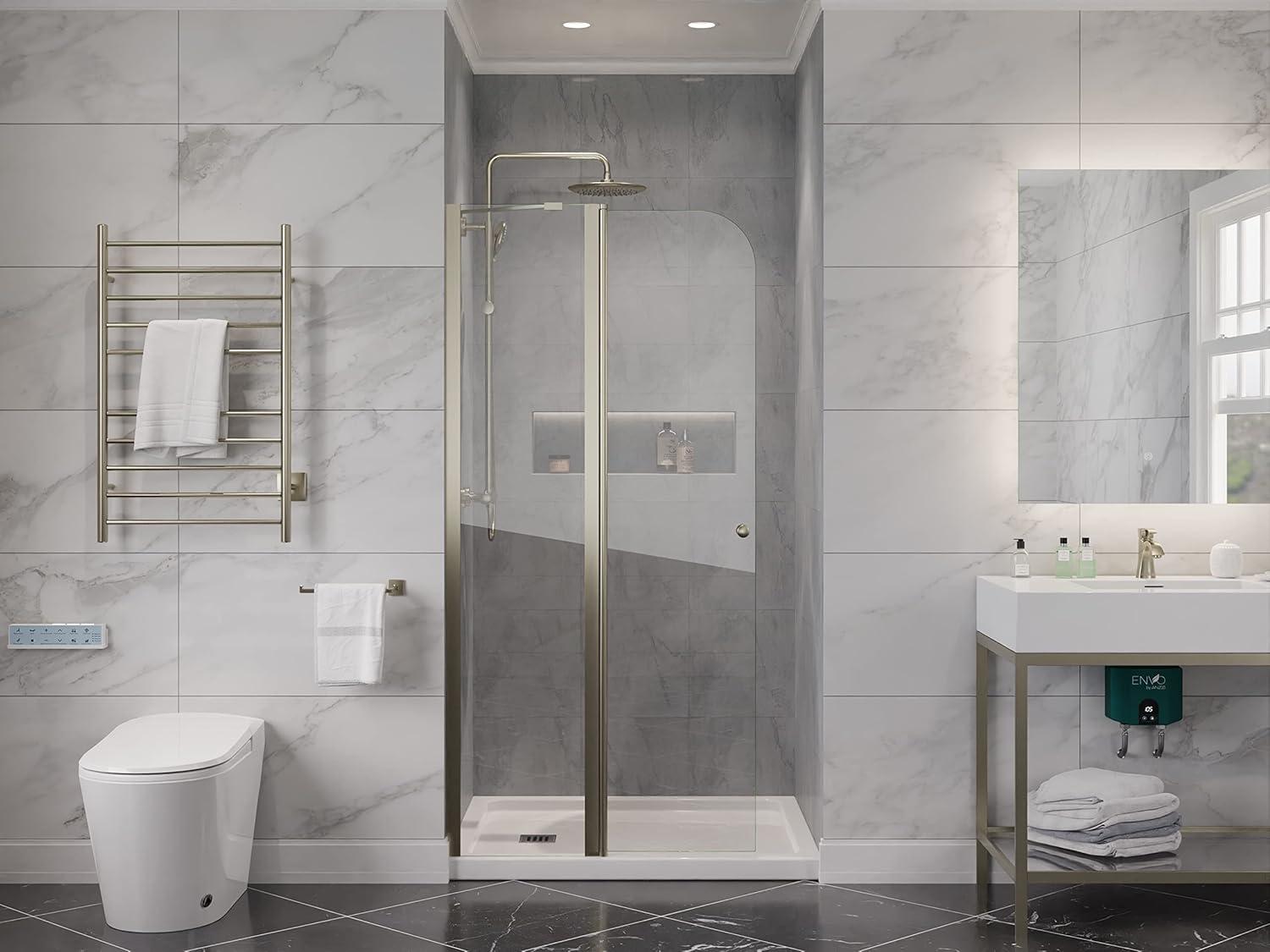 Anzzi 33.3” W x 72” H Frameless Shower Door