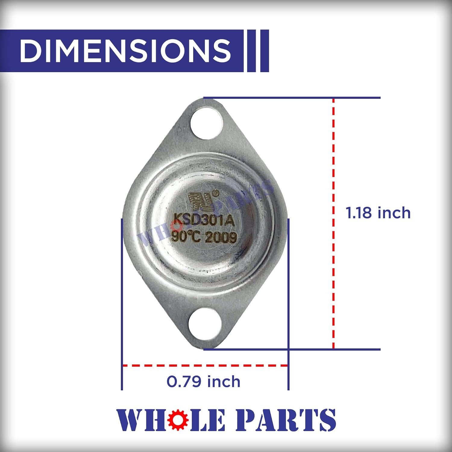 Whole Parts Silver Dryer High Limit Thermostat Replacement