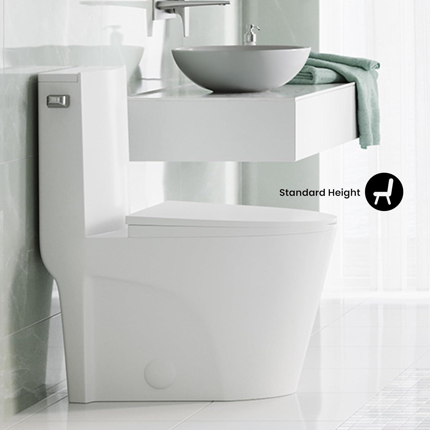 St. Tropez One Piece Elongated Toilet Dual Vortex Flush 1.28 gpf