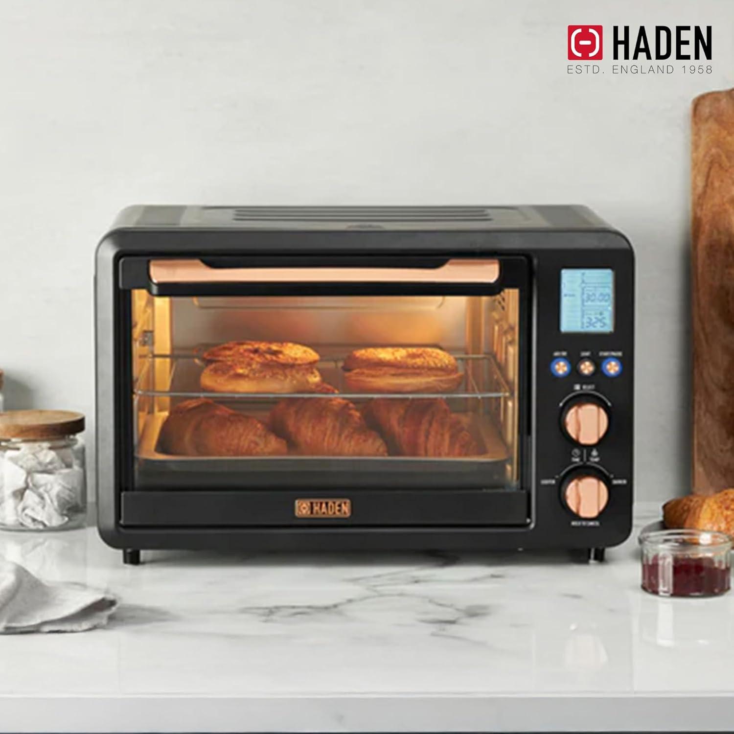 HADEN Haden Countertop 6 Slice Toaster Oven Air Fryer Combo for Kitchen, Black/Copper
