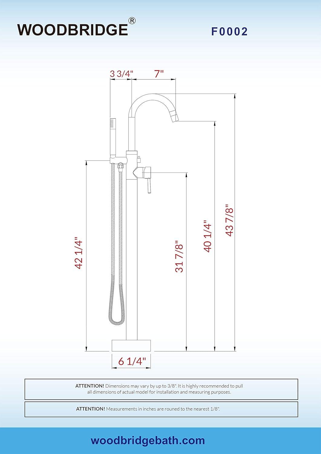 Cove 1 Handle Freestanding Tub Filler with Diverter