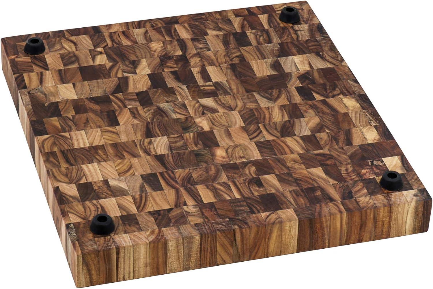 Ruvati Rva2445 Accessories 17" L X 16" W X 2" H End-Grain Teak Butcher Block Solid Wood