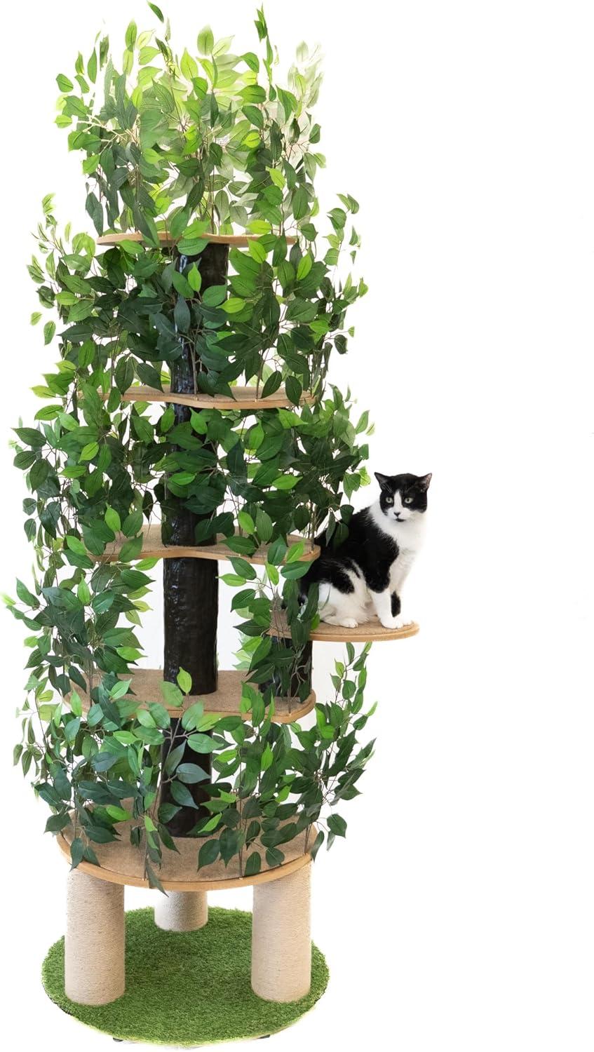 On2 Pets 7Ft Cat Tree Tower with Scratching Posts & Multi-Level Perches