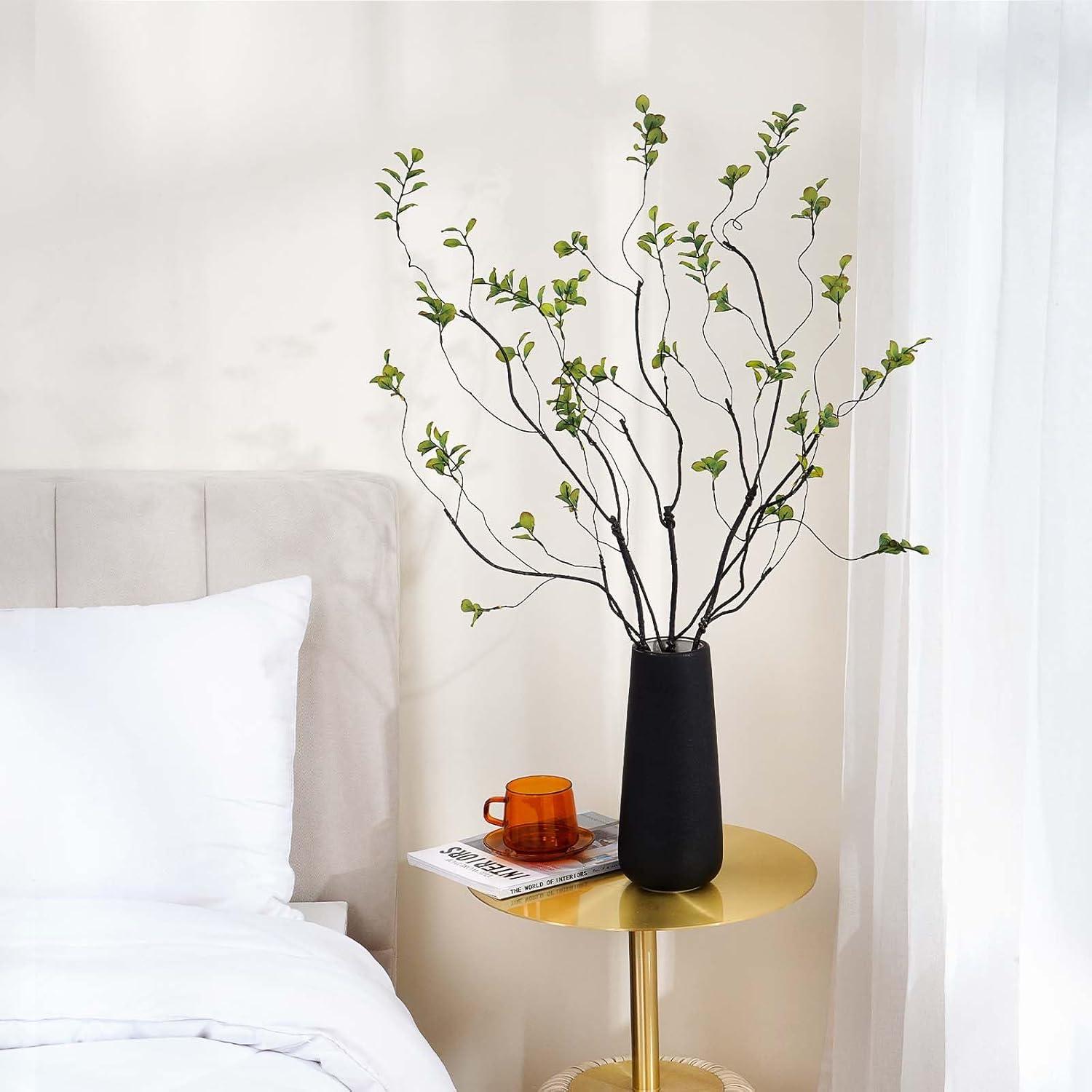 3pcs Artificial Ficus Branches - Lifelike Greenery for Vase | Faux Eucalyptus Banyan Twig Plants for Home, Wedding & Office Decor -