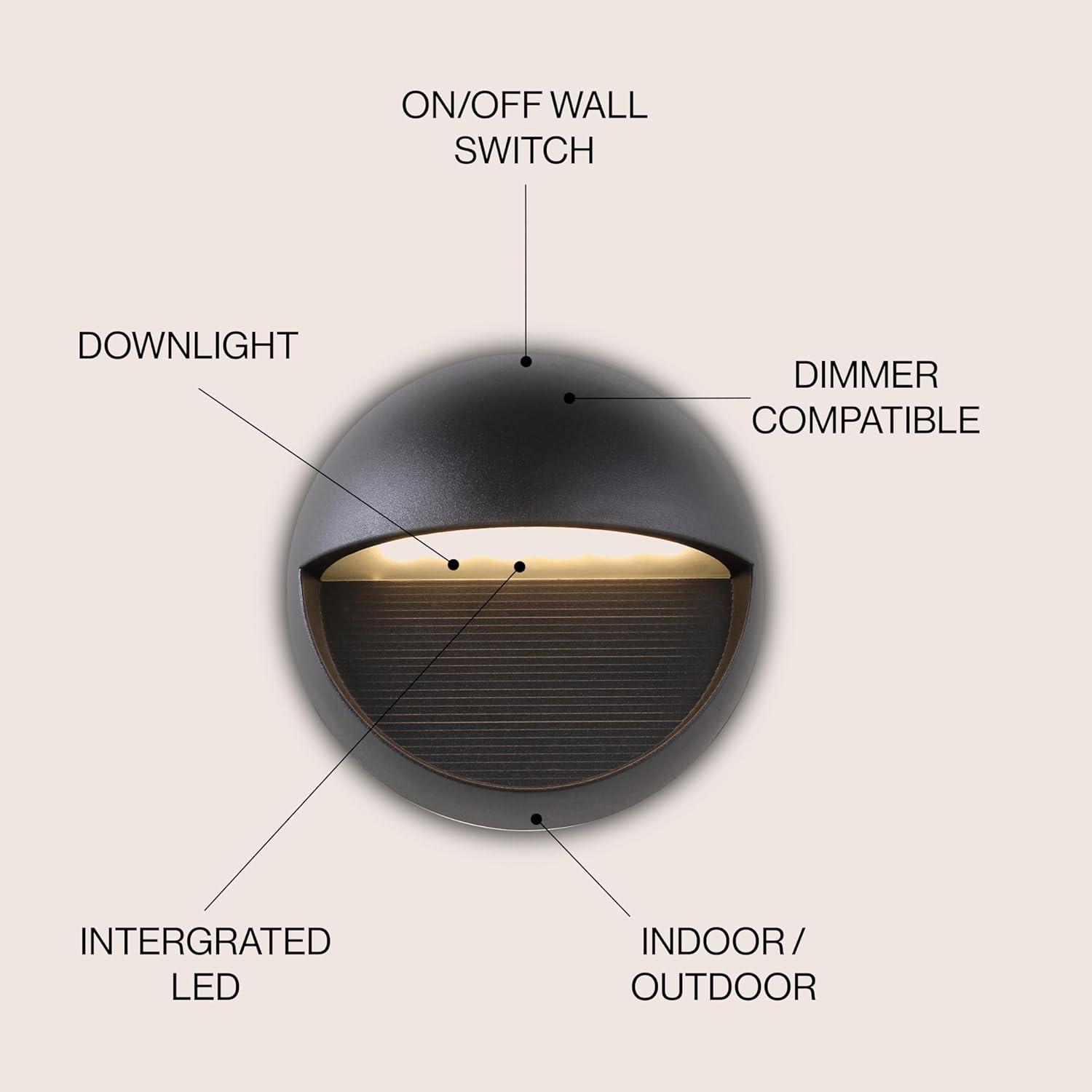 Orbe 6.25" Black Iron Outdoor LED Wall Sconce