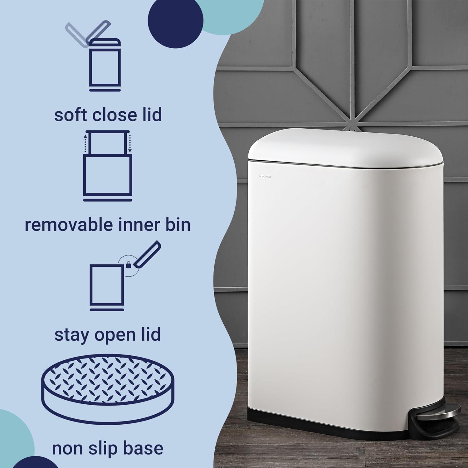 happimess Roland Steel Step On Trash Can & Reviews | Wayfair