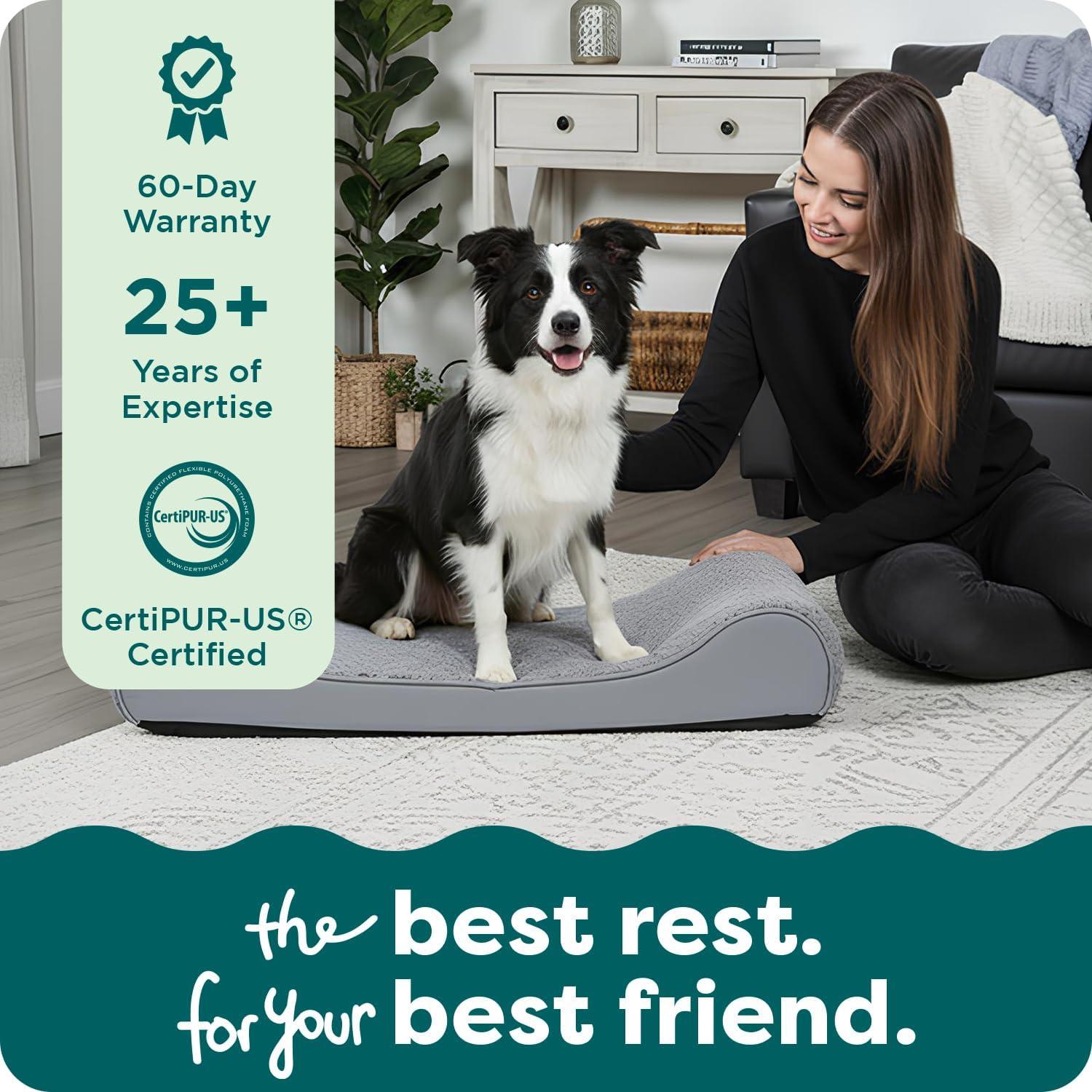 FurHaven Ultra Plush Luxe Lounger Orthopedic Foam Contour Dog Bed