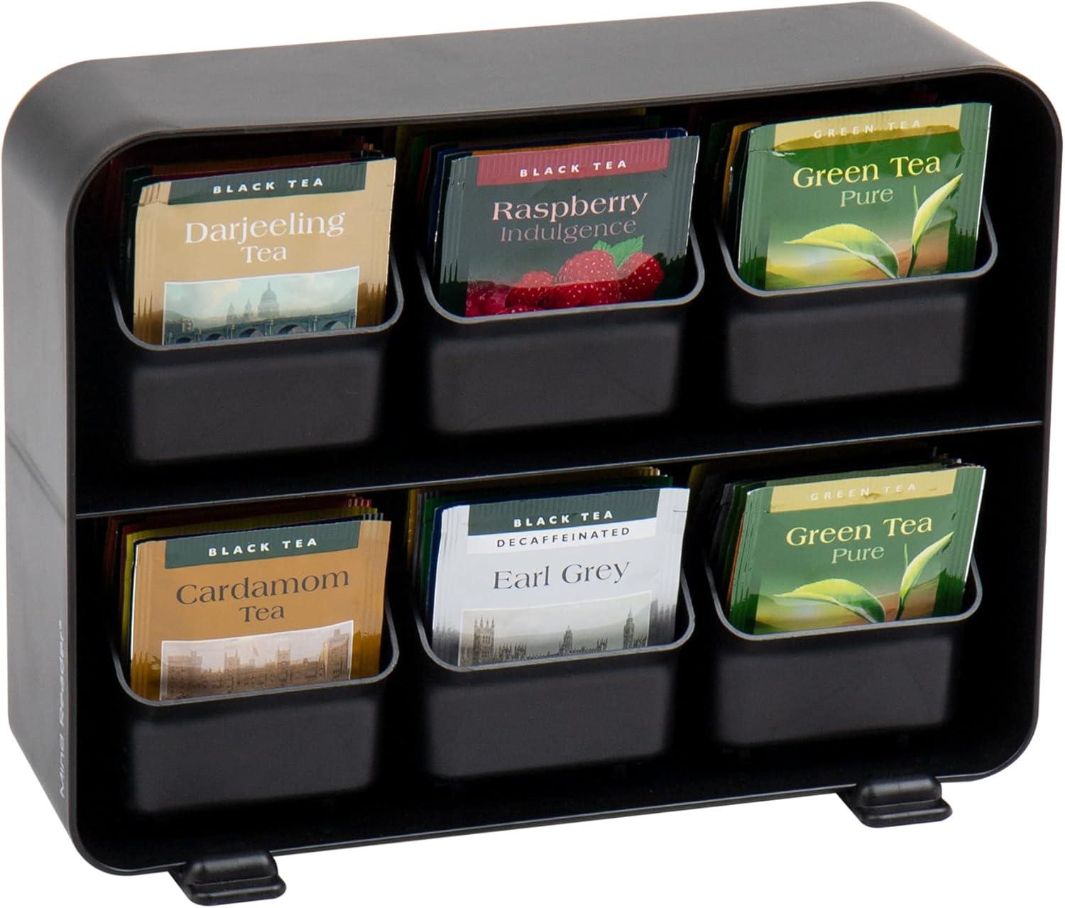 Mind Reader Mind Reader Tea Bag Organizer, Tea Station Organizer, Countertop Storage, Kitchen, Plastic, 10.25"L x 3.25"W x 7.75"H