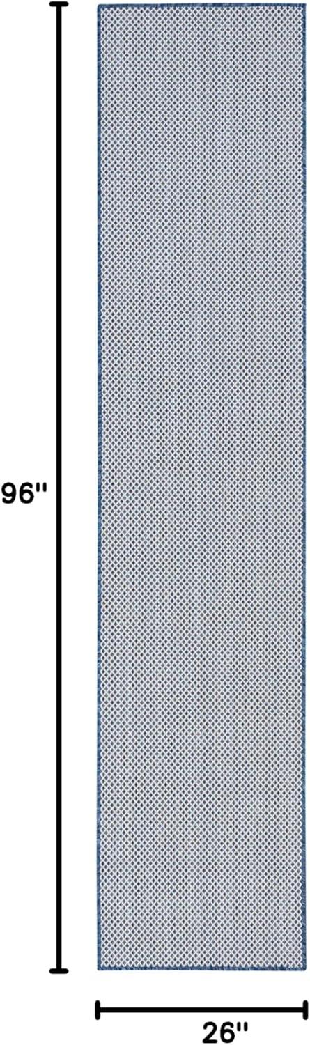 Nourison Courtyard COU01 Indoor/outdoor Area Rug - Ivory Blue 8' x 10'