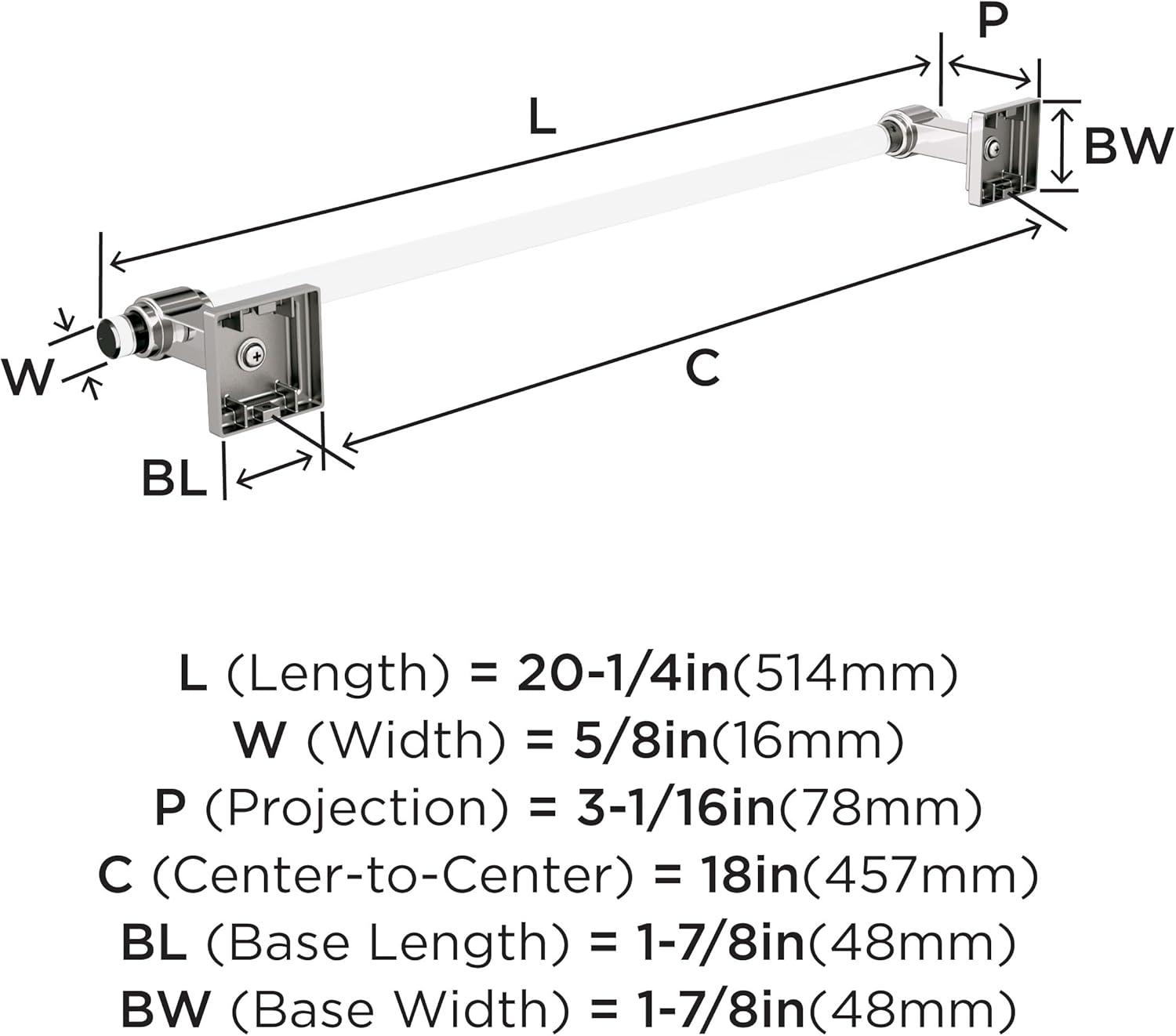 Clear Polished Nickel Wall Mounted Towel Bar