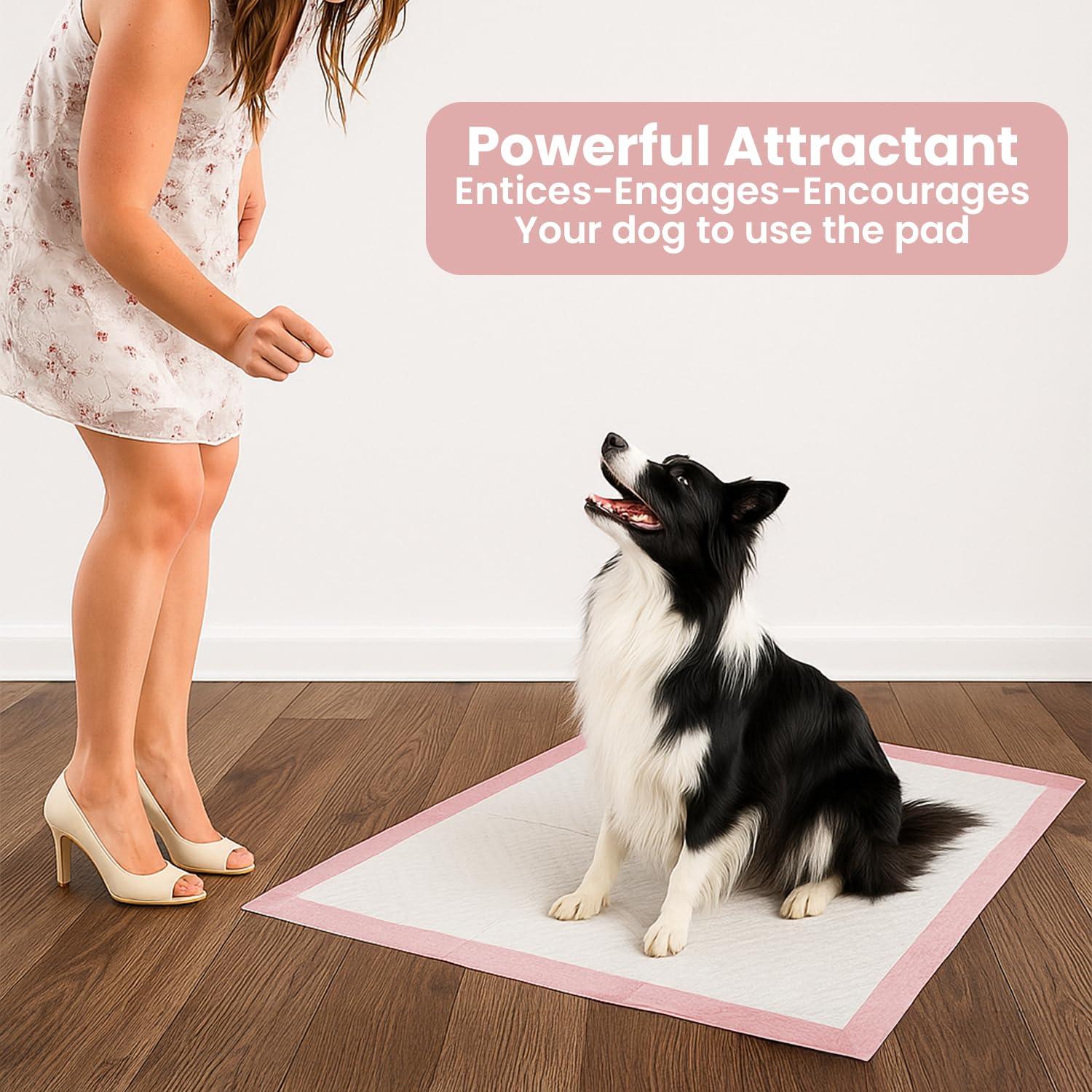 FPN Pink Puppy Pee Pads, 13X18 in 100Pack, Pet Toilet Training Pad Ultra Absorbent, Leak-Proof  for Puppies, Dogs, & Small Pets 5-Layer Protection