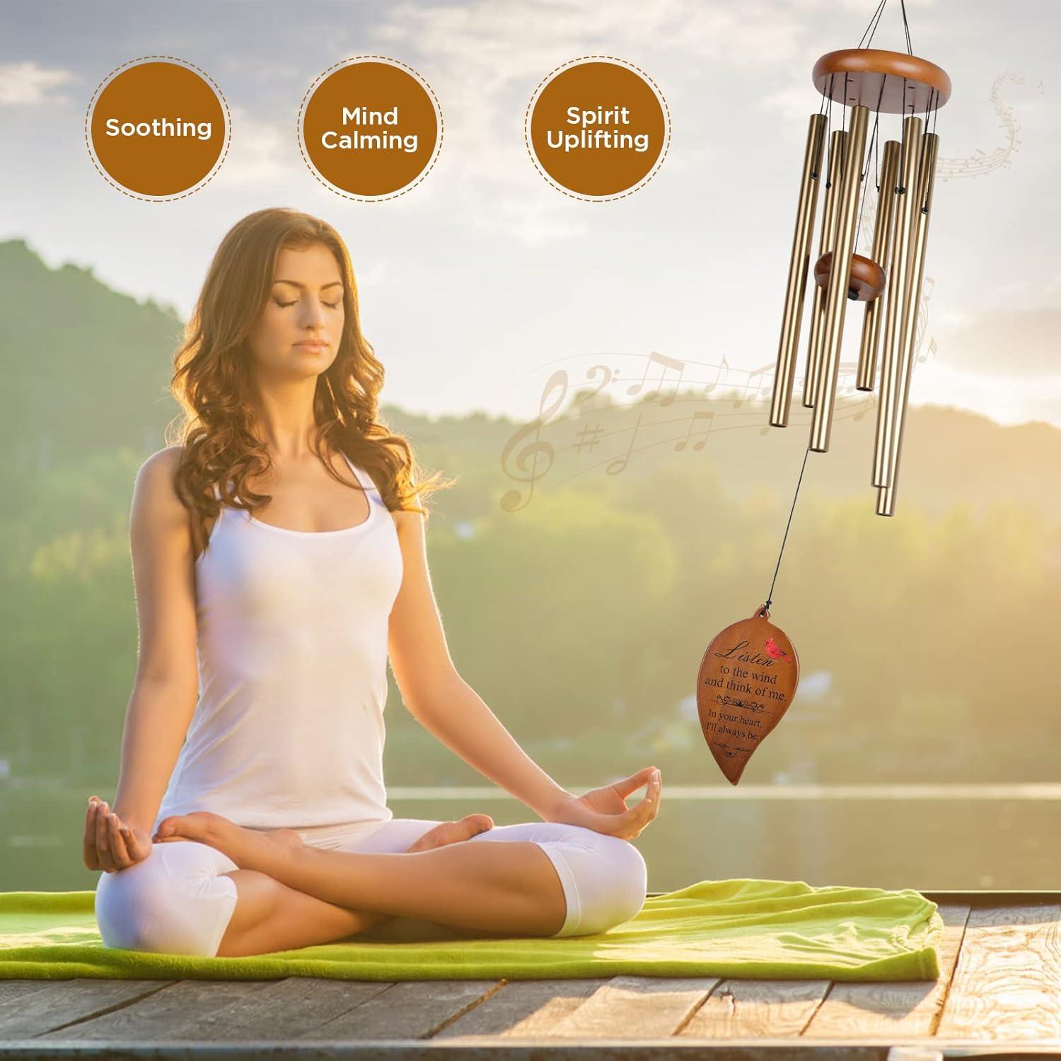 Sympathy Gifts for Loss of Loved One 32" Memorial Wind Chimes for Loss of Loved One Bereavement Condolence Gifts Sympathy Windchimes Memory Wind Chime with Memorial Card