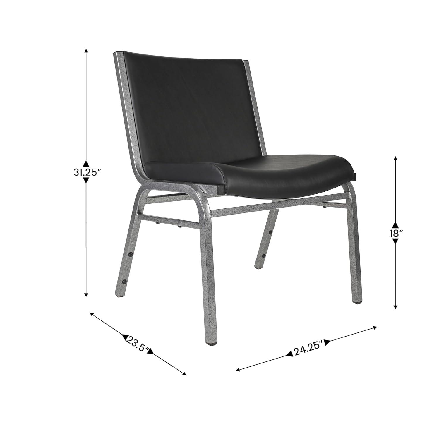 Flash Furniture HERCULES Series Big & Tall 1000 lb. Rated Black Fabric Stack Chair