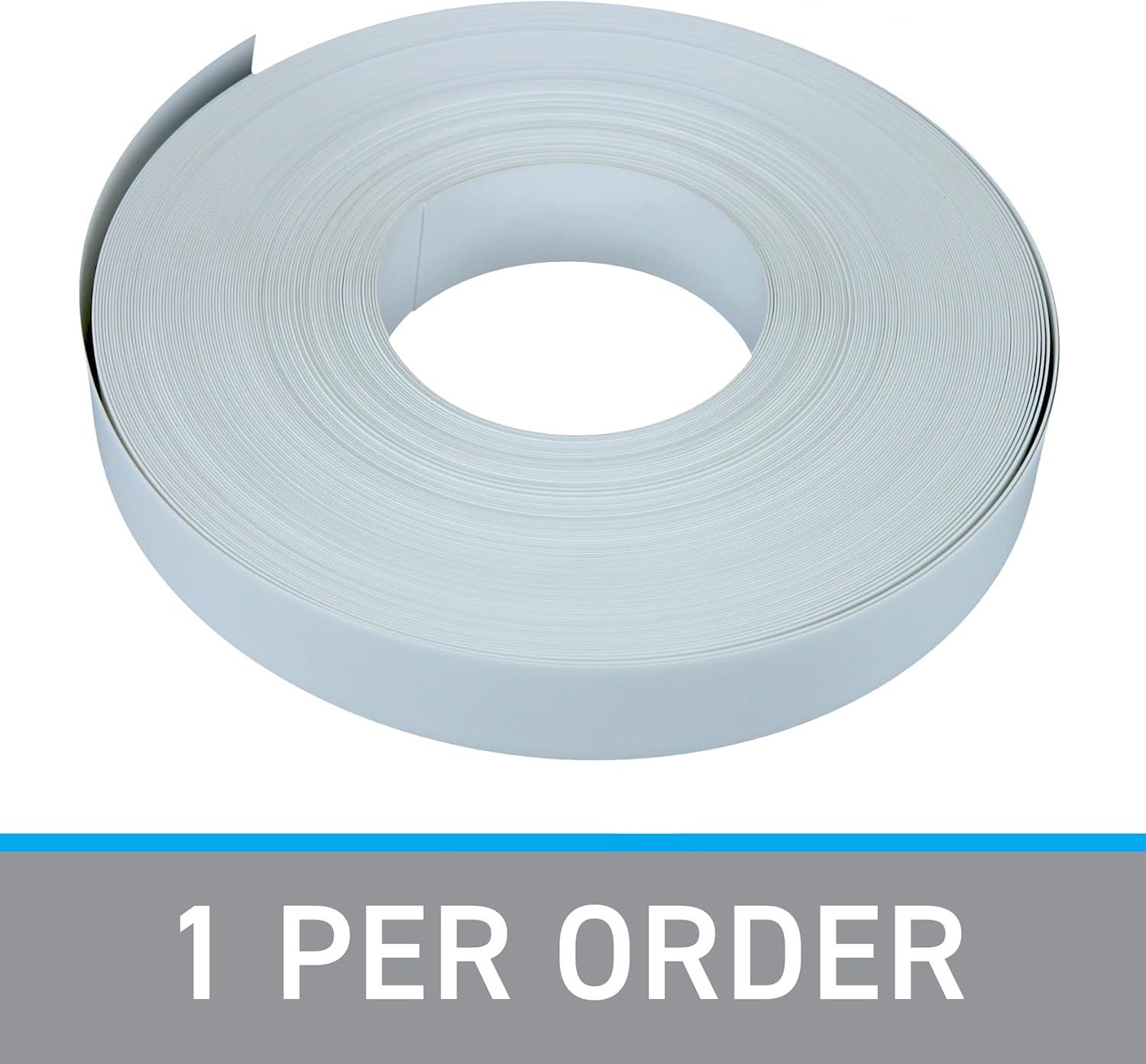 White Vinyl Slatwall Insert Strip Roll, 130' Length