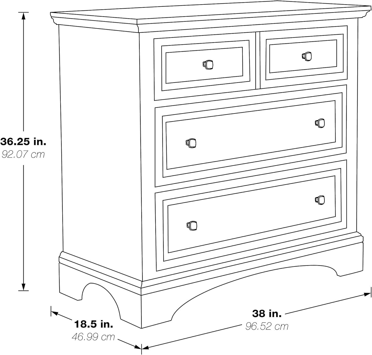 Farmhouse Basics Rustic Black 3-Drawer Chest with Modern Black Hardware