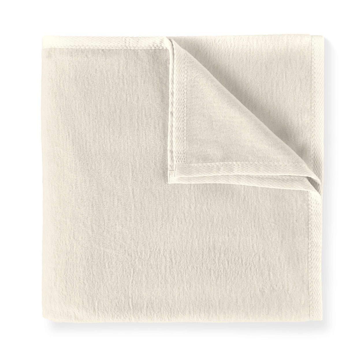 Linen Twin/Twin XL Cotton Blanket with Textured Binding