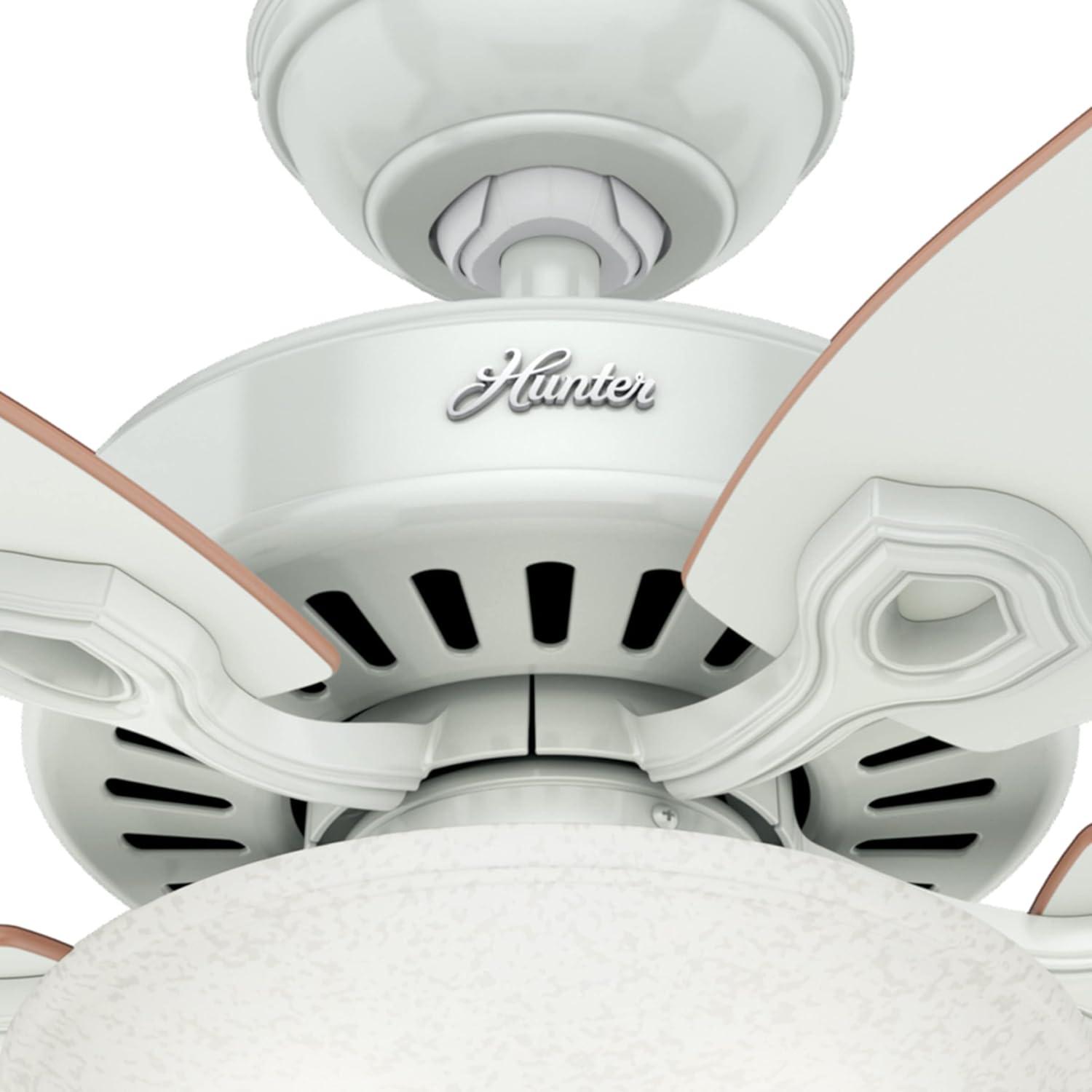 Hunter Fan 52" Builder Deluxe 5 - Blade Standard Ceiling Fan with Pull Chain and Light Kit Included