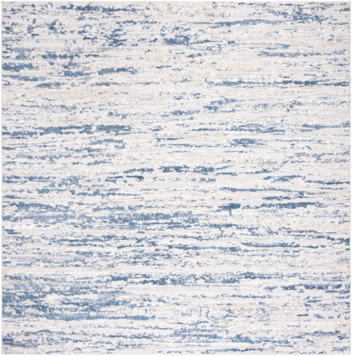 Amelia ALA768 Power Loomed Area Rug - Ivory/Blue - 3'x3' - Safavieh.