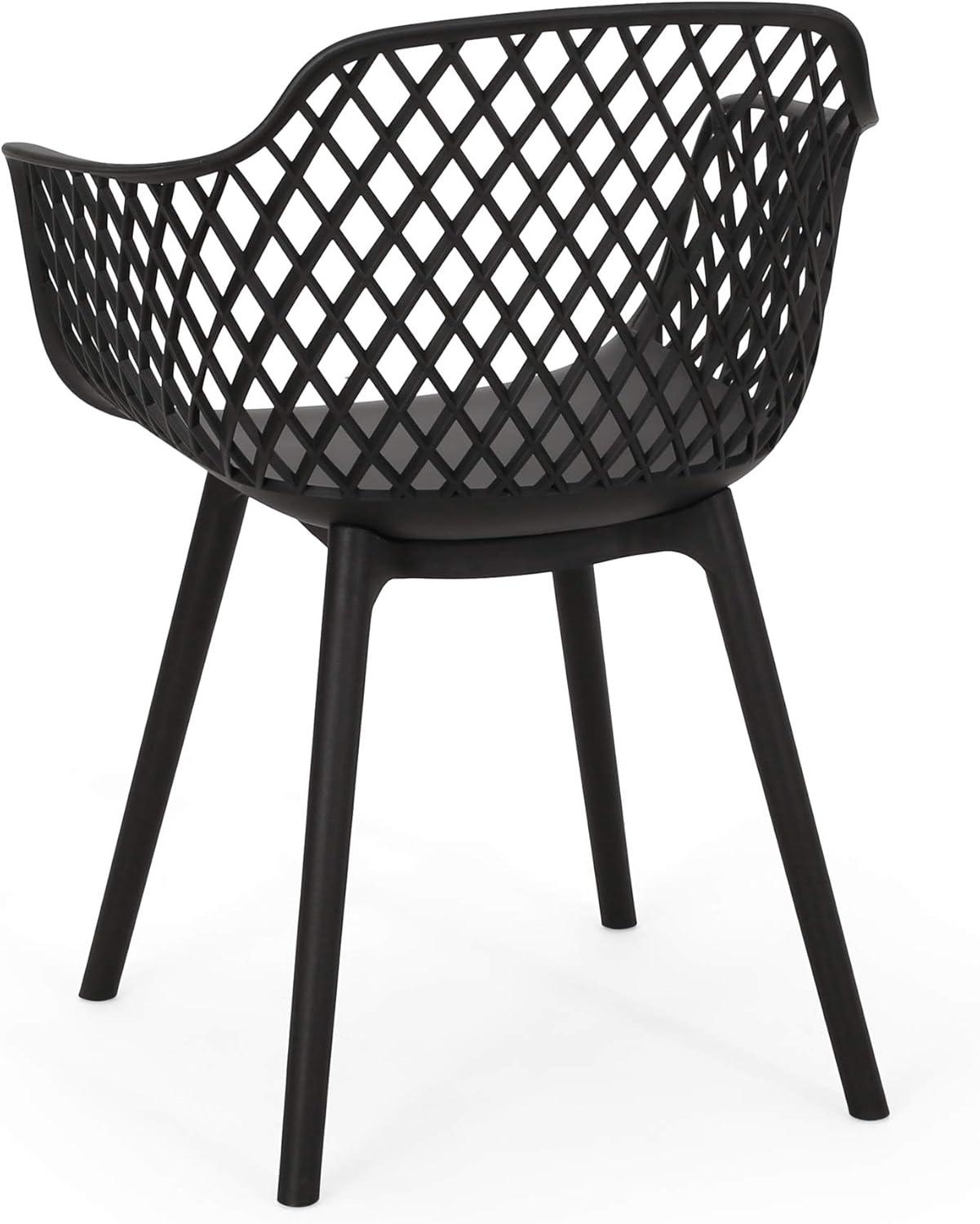 Christopher Knight Home Poppy Modern Resin Dining Chairs, Black