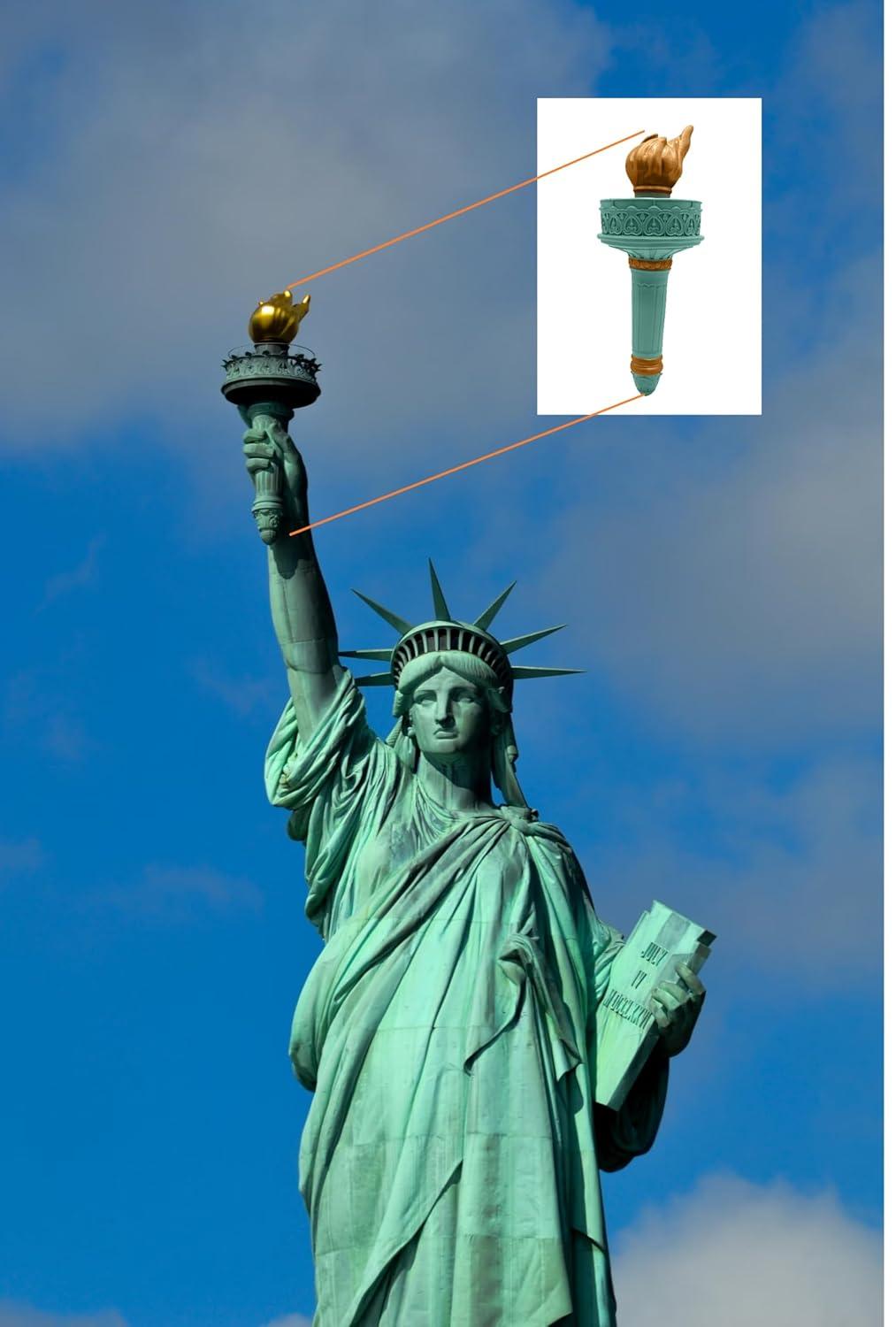 Nicky Bigs Novelties Unisex-Adult Deluxe Patriotic Lady Statue of Liberty Torch Handheld Prop Cosplay Halloween Costume Accessory