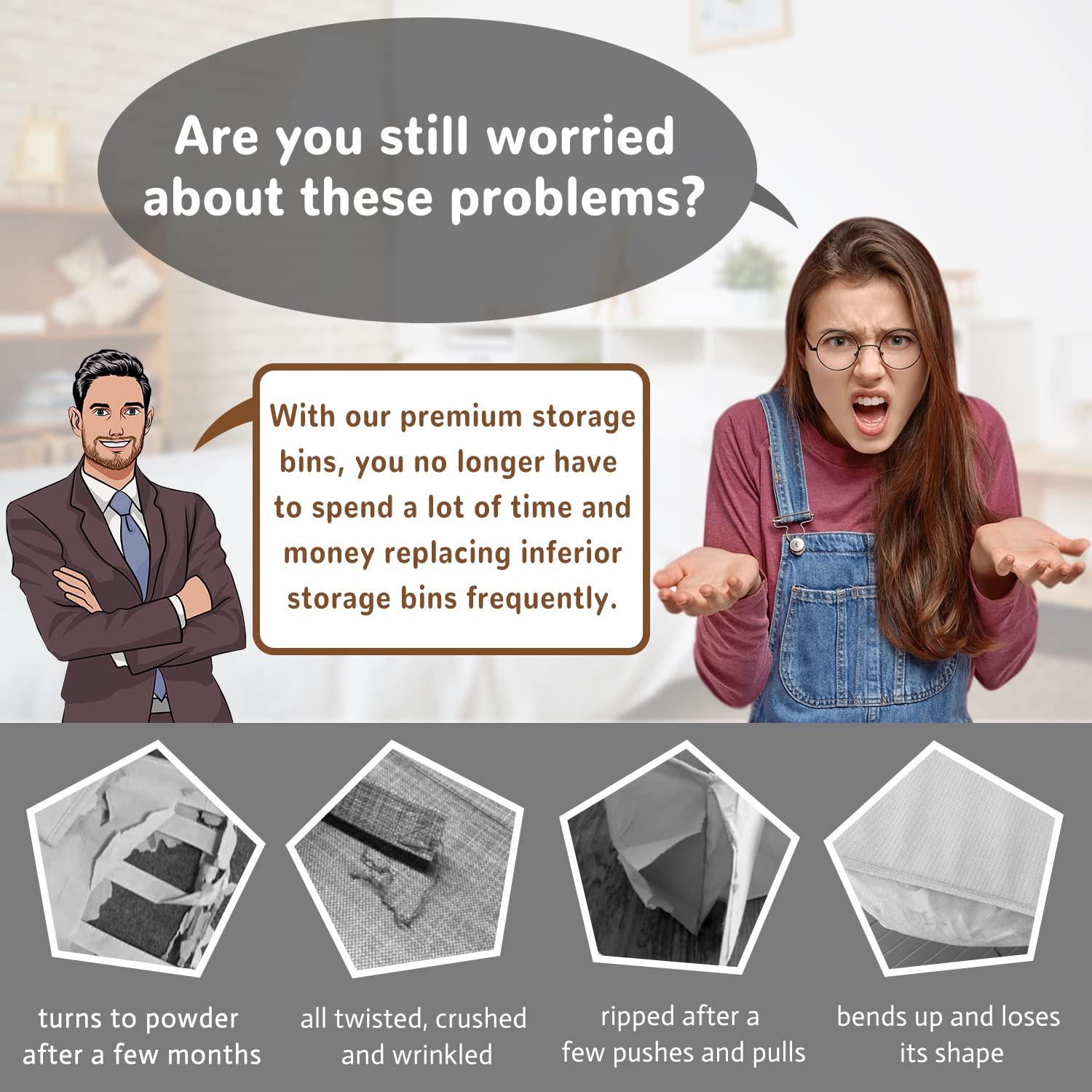 Storage Cube Basket Bins,13×13 Foldable Storage Containers for Shelf Cabinet Bookcase Boxes,Thick and Heavy Duty Fabric Drawer (4pcs, blue)