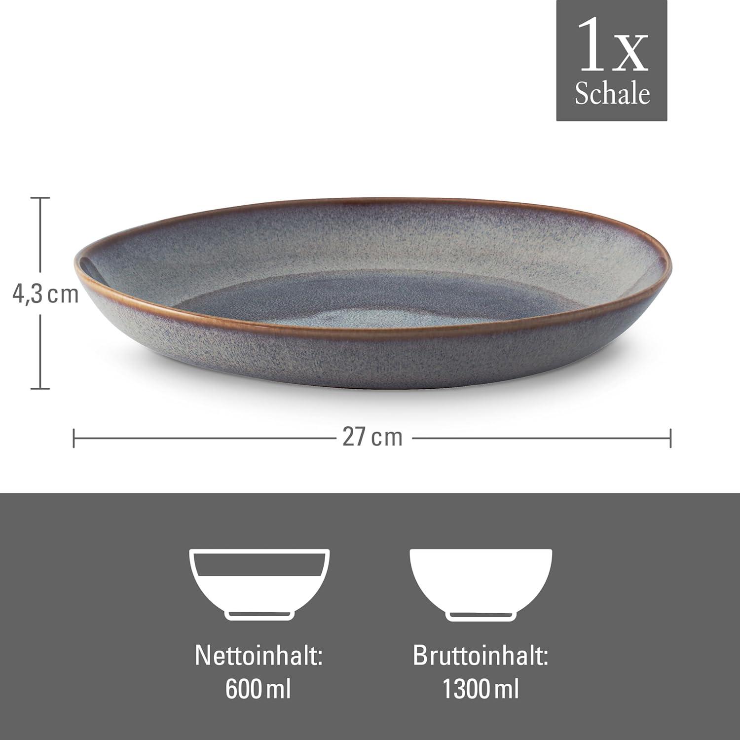 Taupe Organic-Shaped Rustic Ceramic Soup/Cereal Bowl