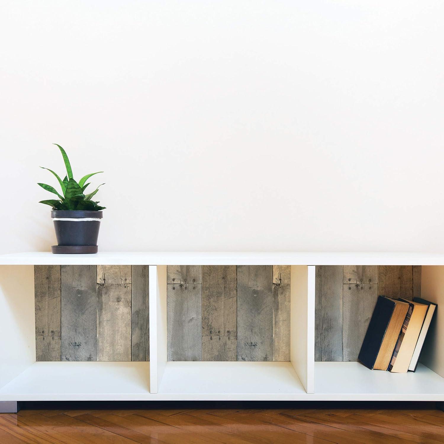 Tempaper & Co.® Repurposed Wood Removable Peel and Stick Wallpaper, 28 sq ft: Vinyl Self-Adhesive Blue Wood Grain