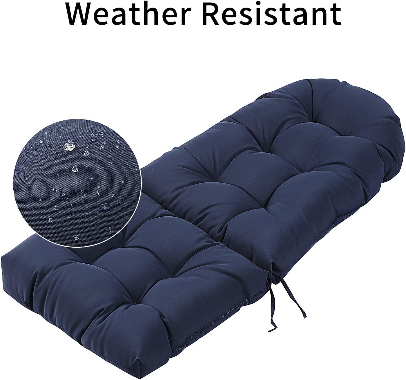 Crestlive Products Adirondack Style Patio Outdoor Chair Cushion for Adirondack Chair or Lounge Rocking Chair - See picture 2-Piece Set, Navy Blue
