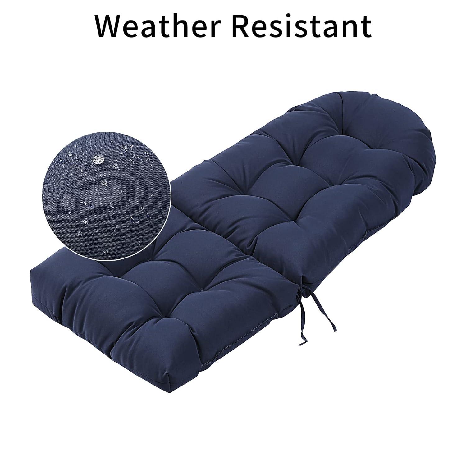 Crestlive Products Adirondack Style Patio Outdoor Chair Cushion for Adirondack Chair or Lounge Rocking Chair - See picture 2-Piece Set, Navy Blue