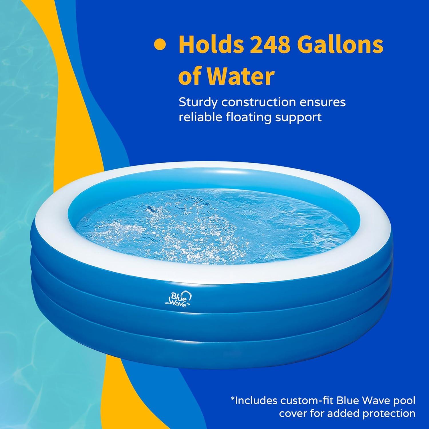 Blue Wave Products Inflatable 103-in x 69-in x 22-in Deep Rectangular Family Pool with Cover