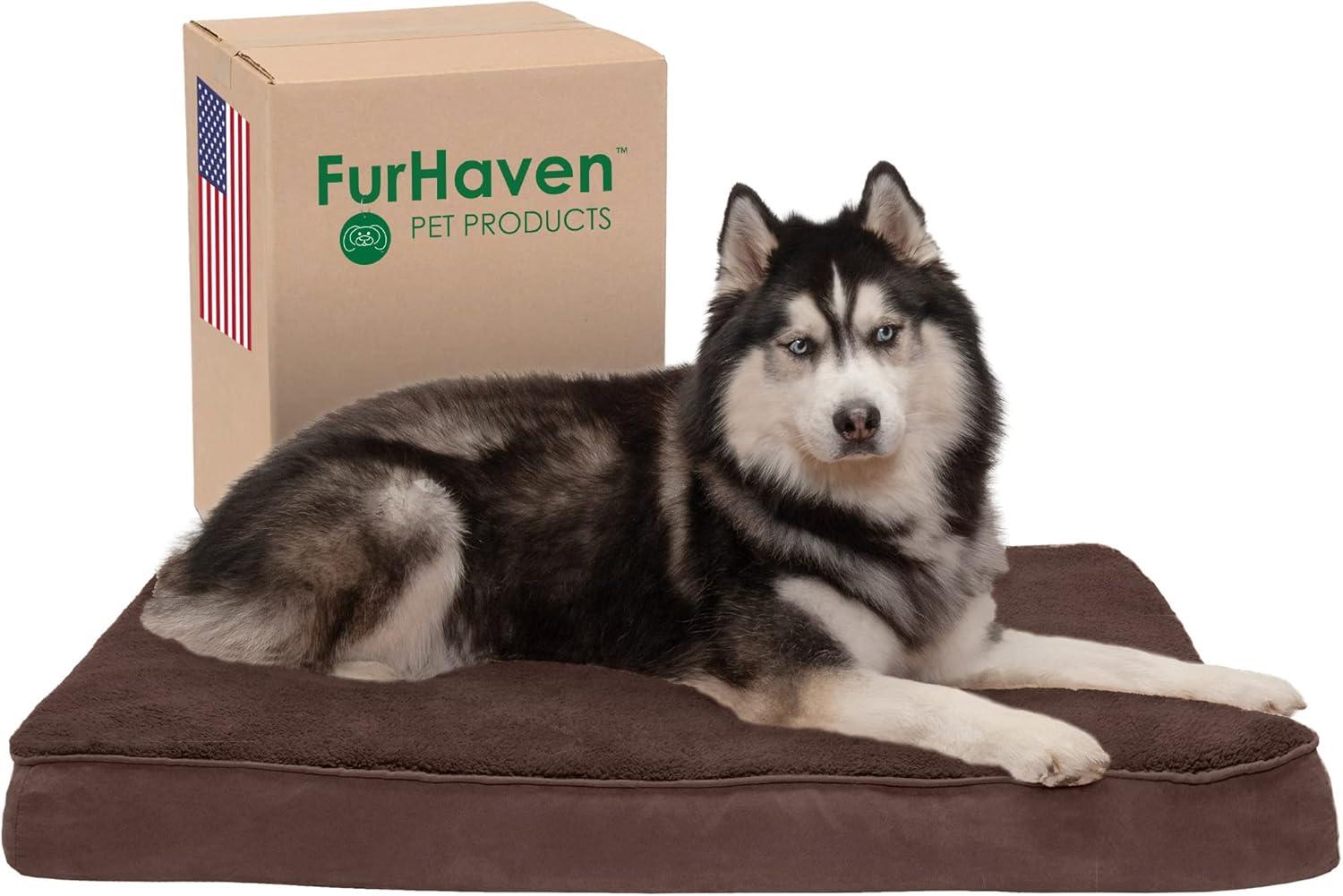 X-Large Orthopedic Chocolate Faux Fur Pet Bed
