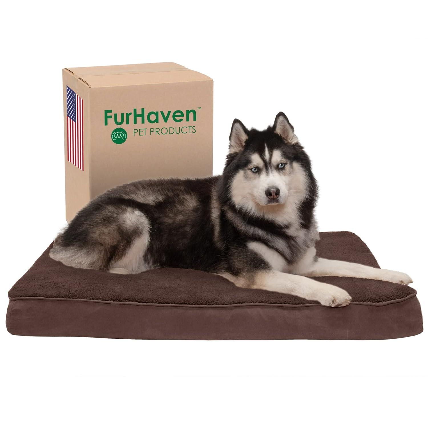 X-Large Orthopedic Chocolate Faux Fur Pet Bed