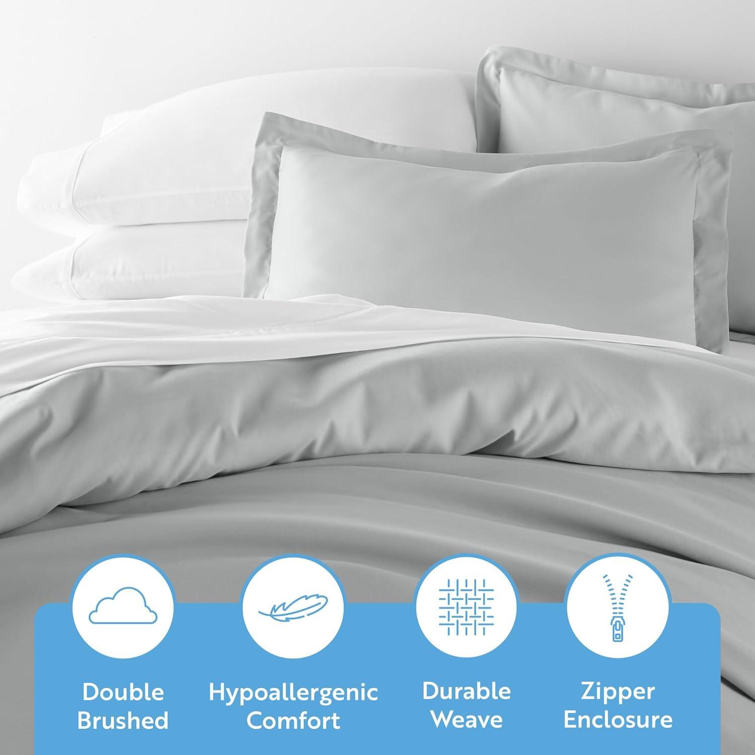 IEnjoy Home Super Soft Double Brushed Duvet Cover Set