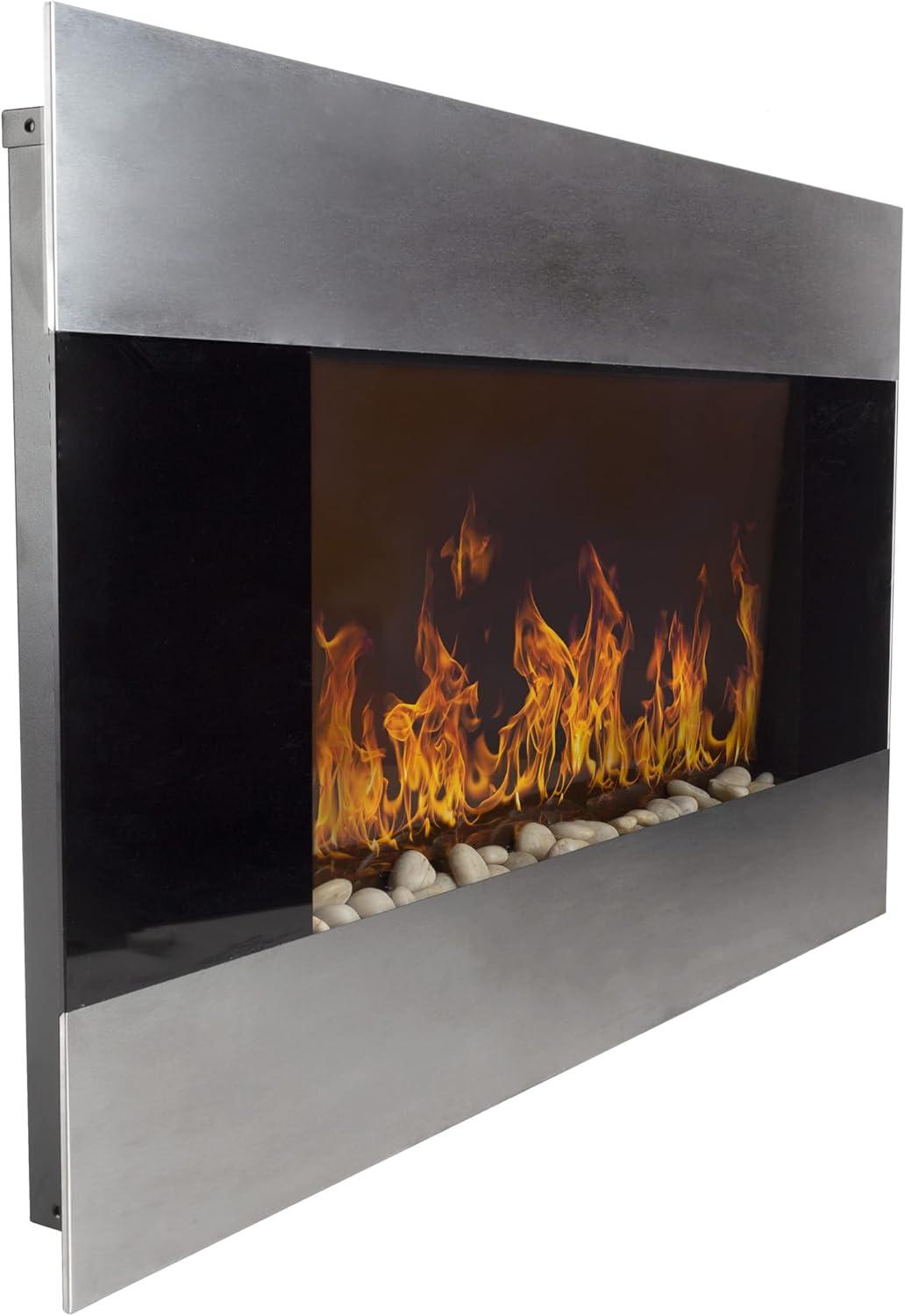 Northwest 36-inch Wall-Mount Electric Fireplace Heater with Orange Flame and Remote