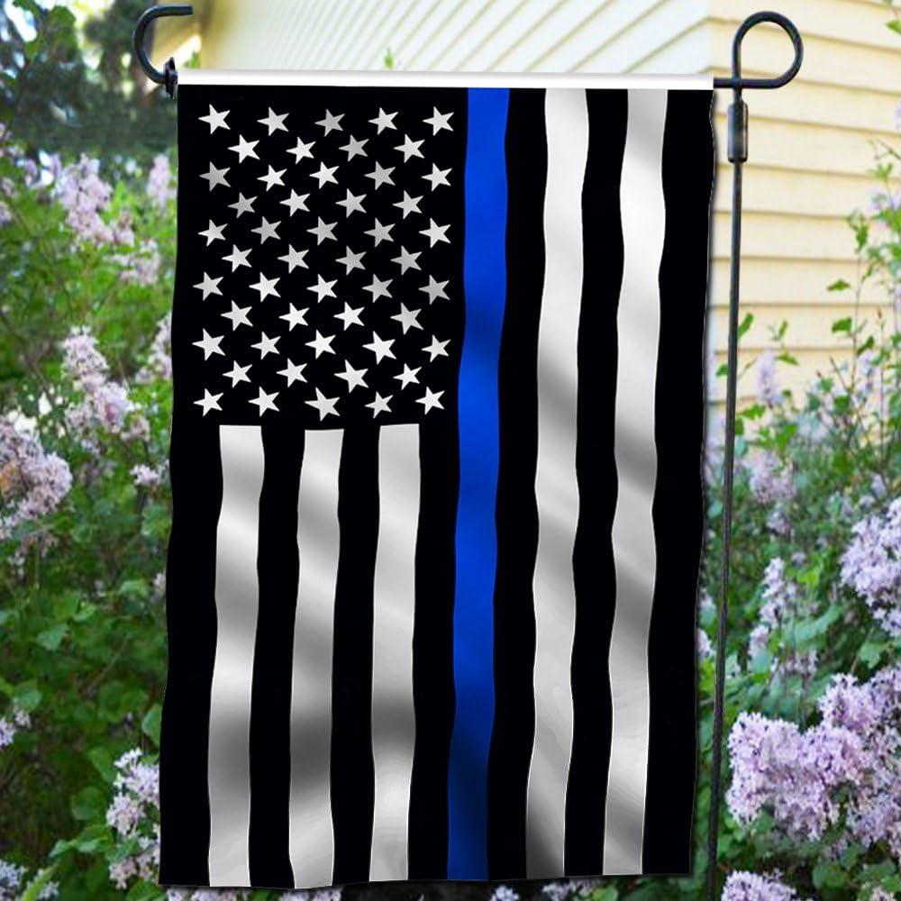 Anley Double Sided Thin Blue Line USA Decorative Garden Flags - Honoring Law Enforcement Officers Flags - 18 x 12.5 Inch