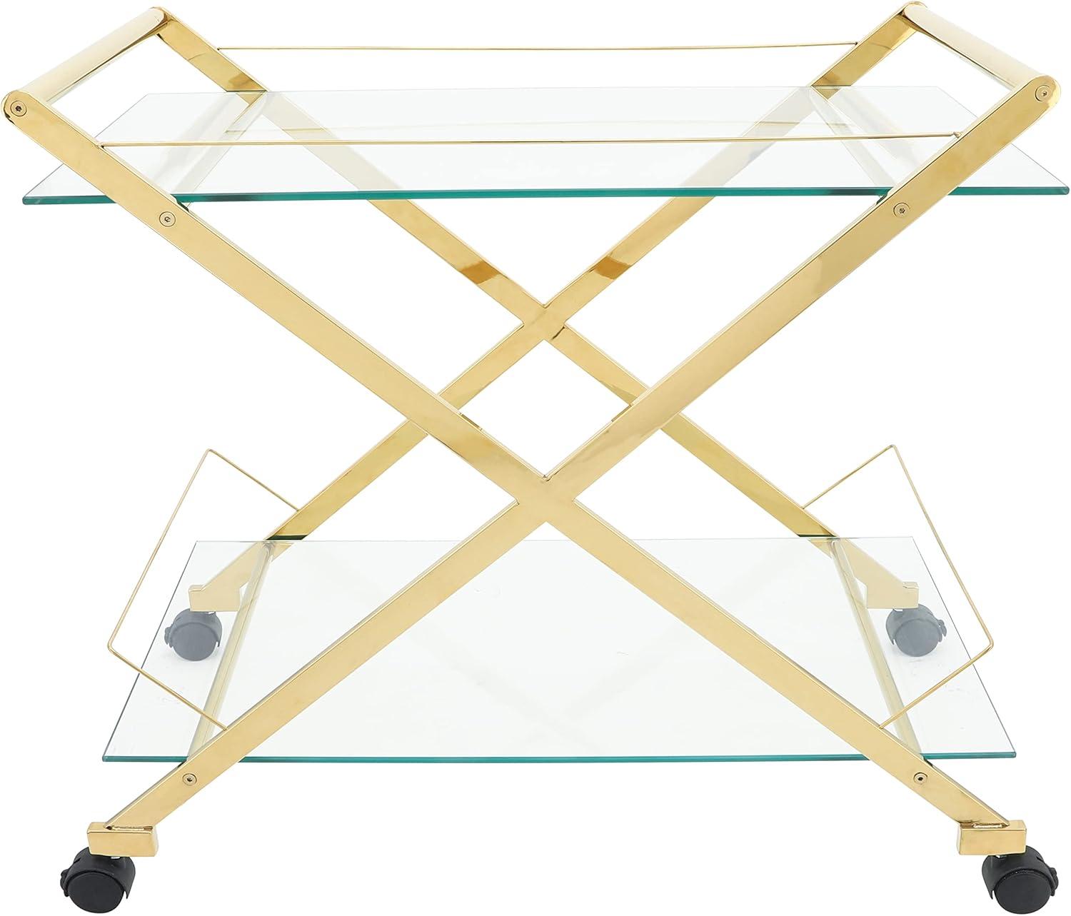 Sagebrook Home Rolling Bar Cart Gold