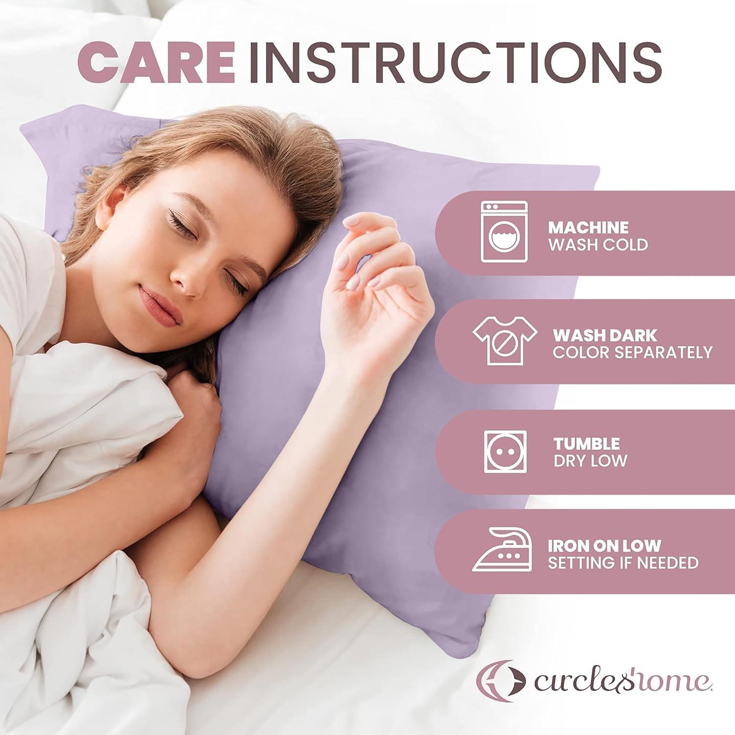 100% Cotton Zippered Pillow Protector (2 pck) Standard - Lavender