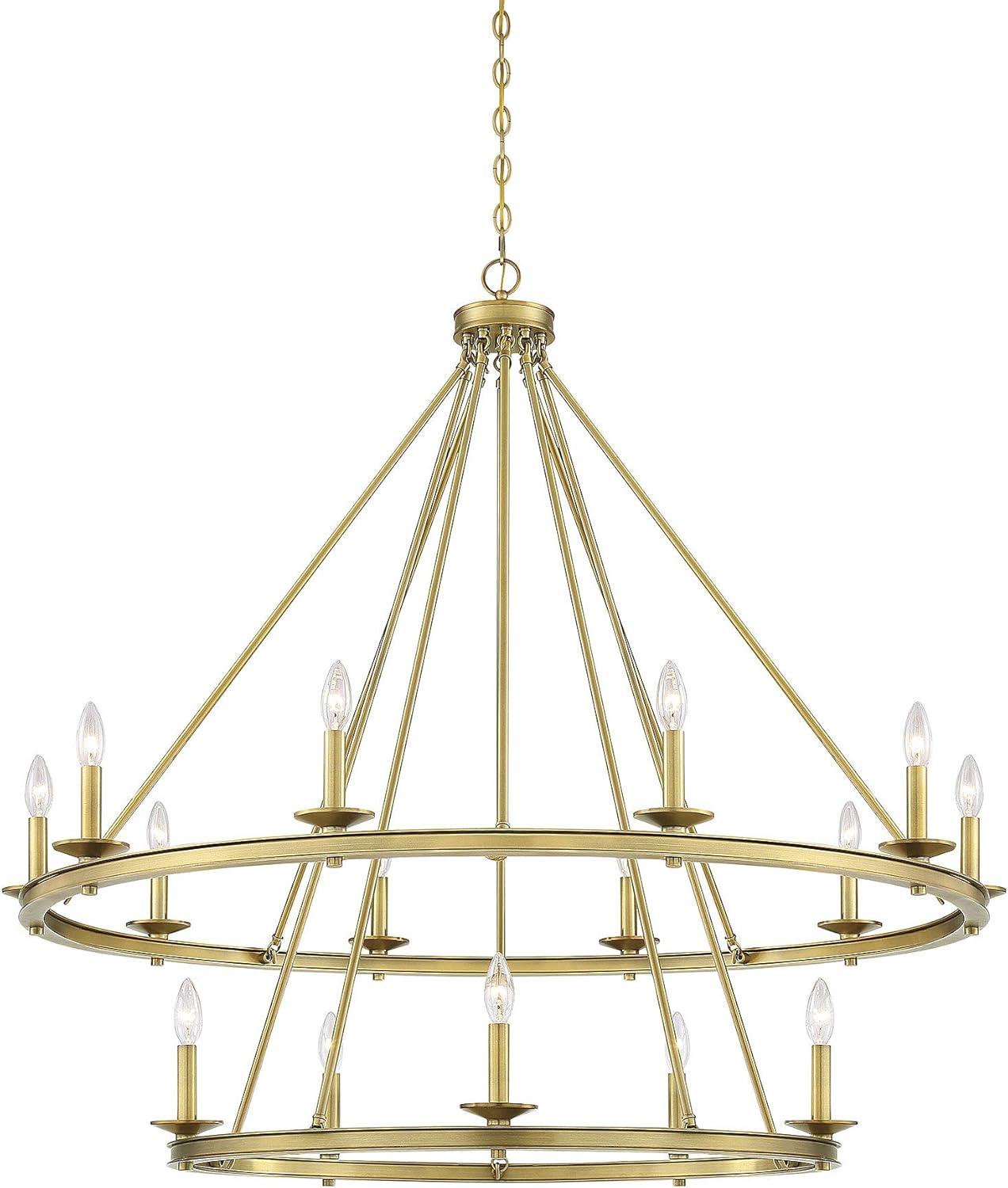 Middleton Brass Elegance 15-Light Two-Tier Candle Chandelier