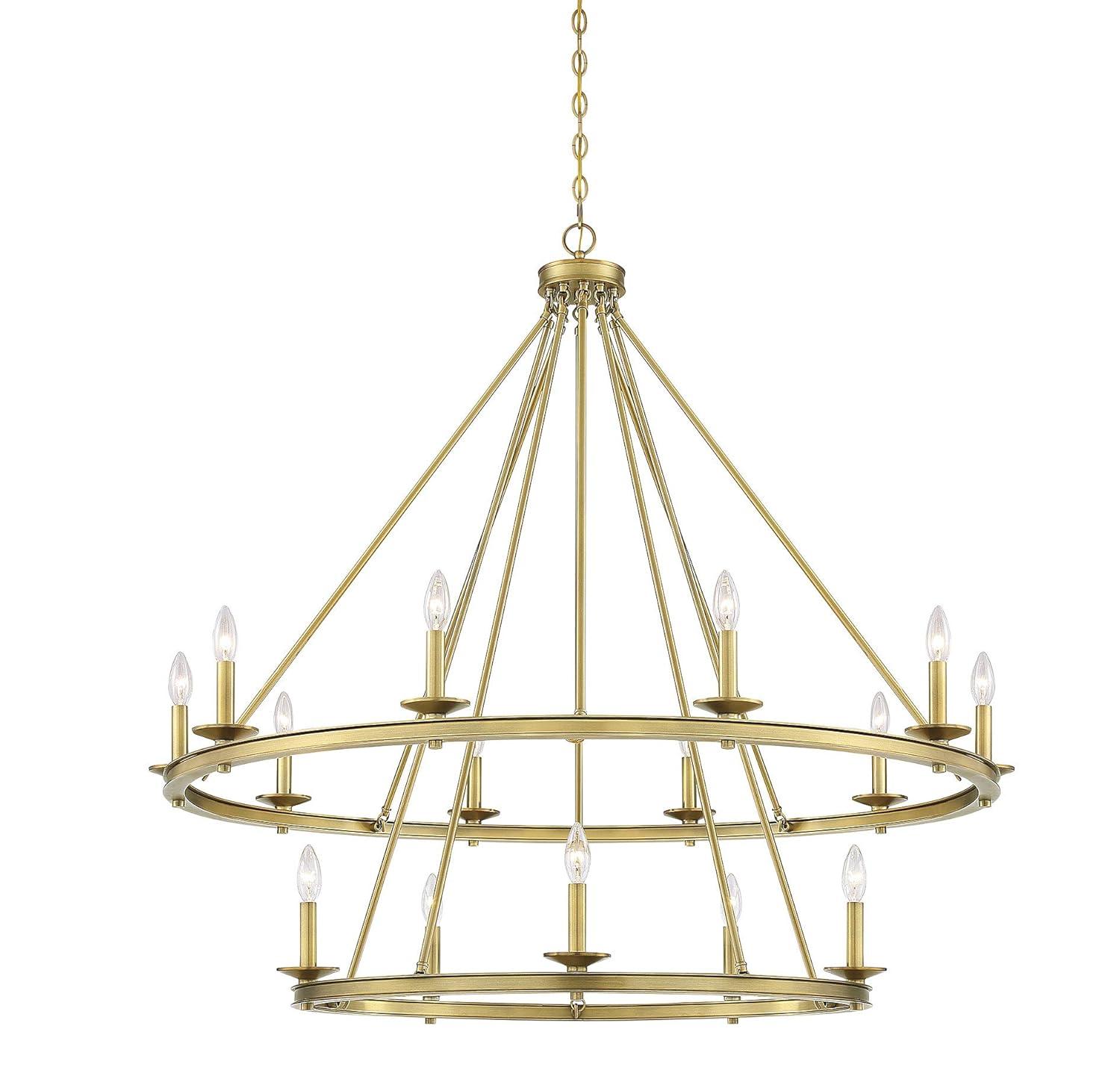 Middleton Brass Elegance 15-Light Two-Tier Candle Chandelier