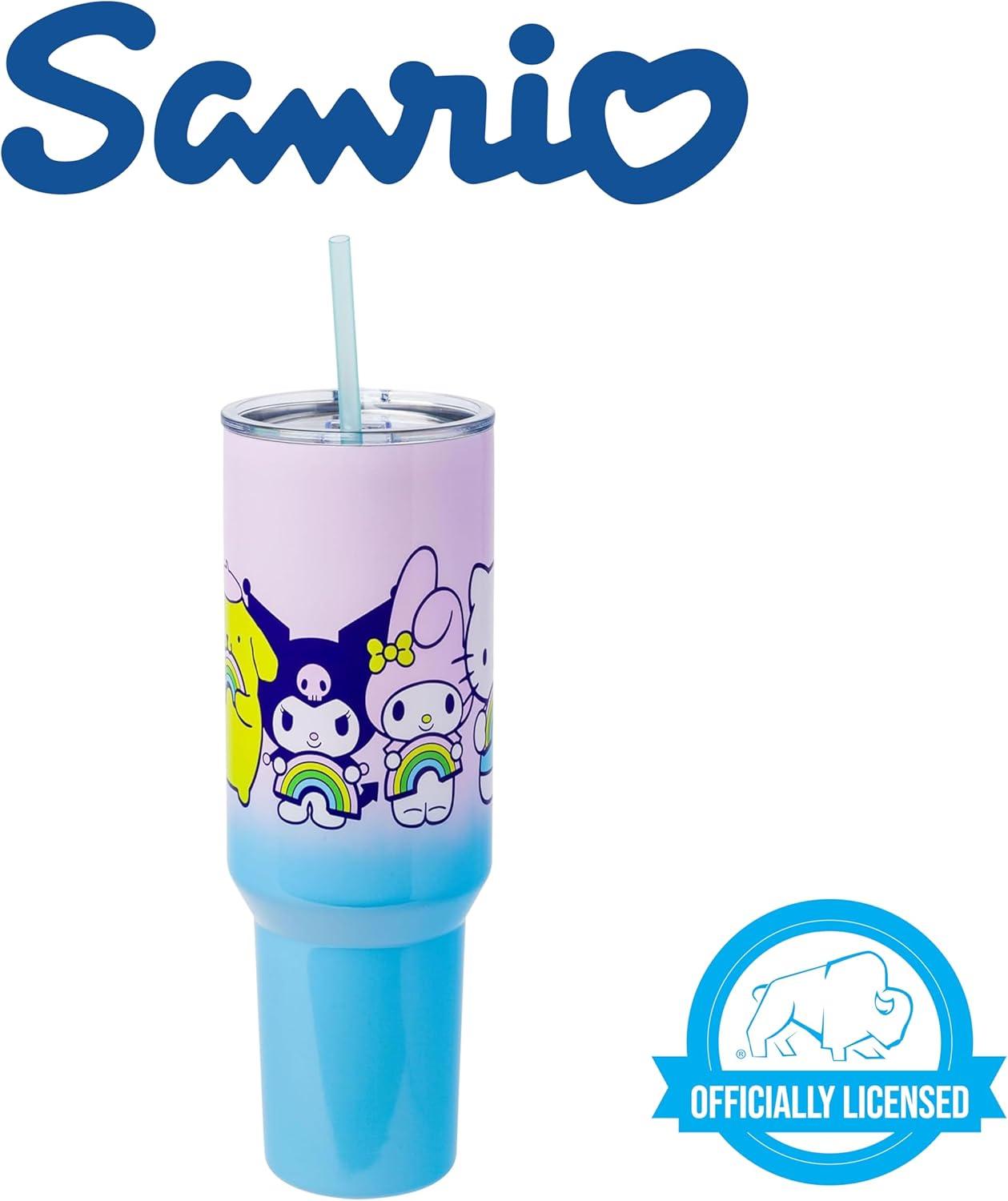 Silver Buffalo Sanrio Hello Kitty and Friends Rainbow Stainless Steel Tumbler | 40 Ounces