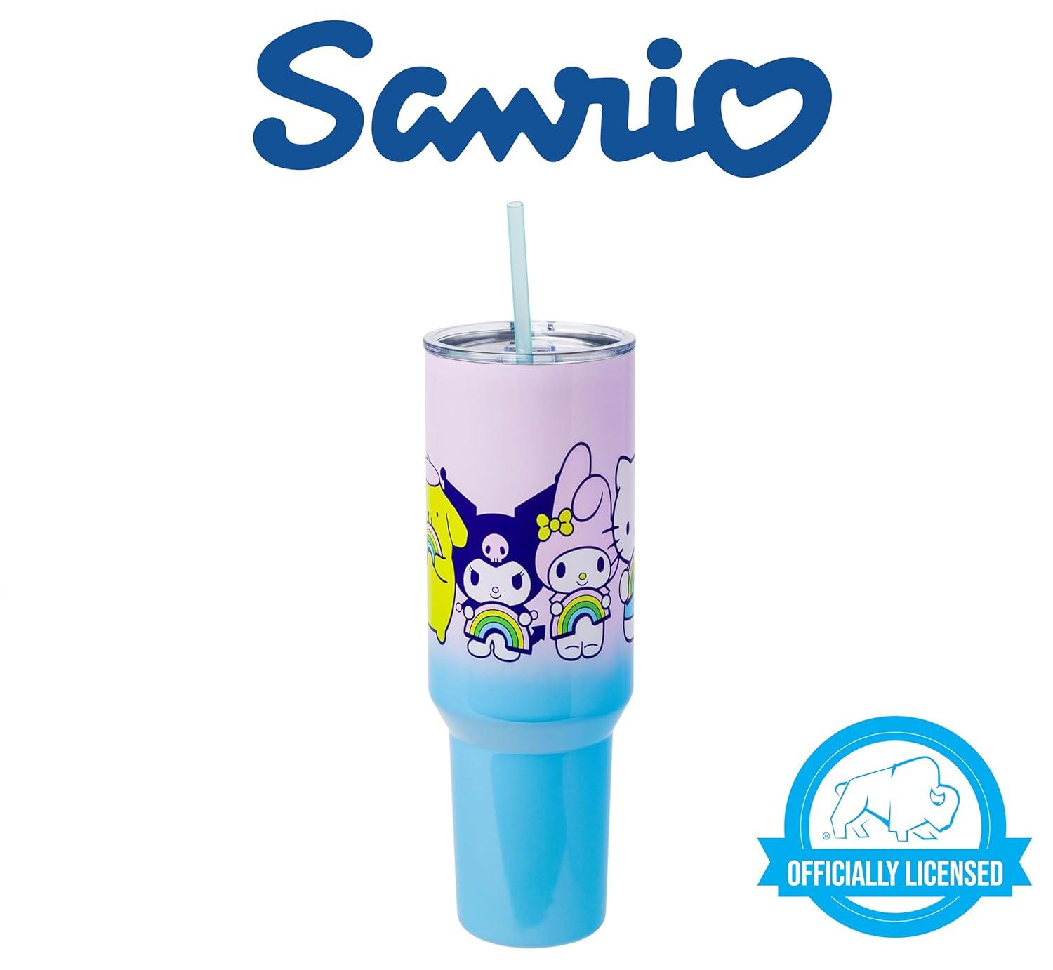 Silver Buffalo Sanrio Hello Kitty and Friends Rainbow Stainless Steel Tumbler | 40 Ounces