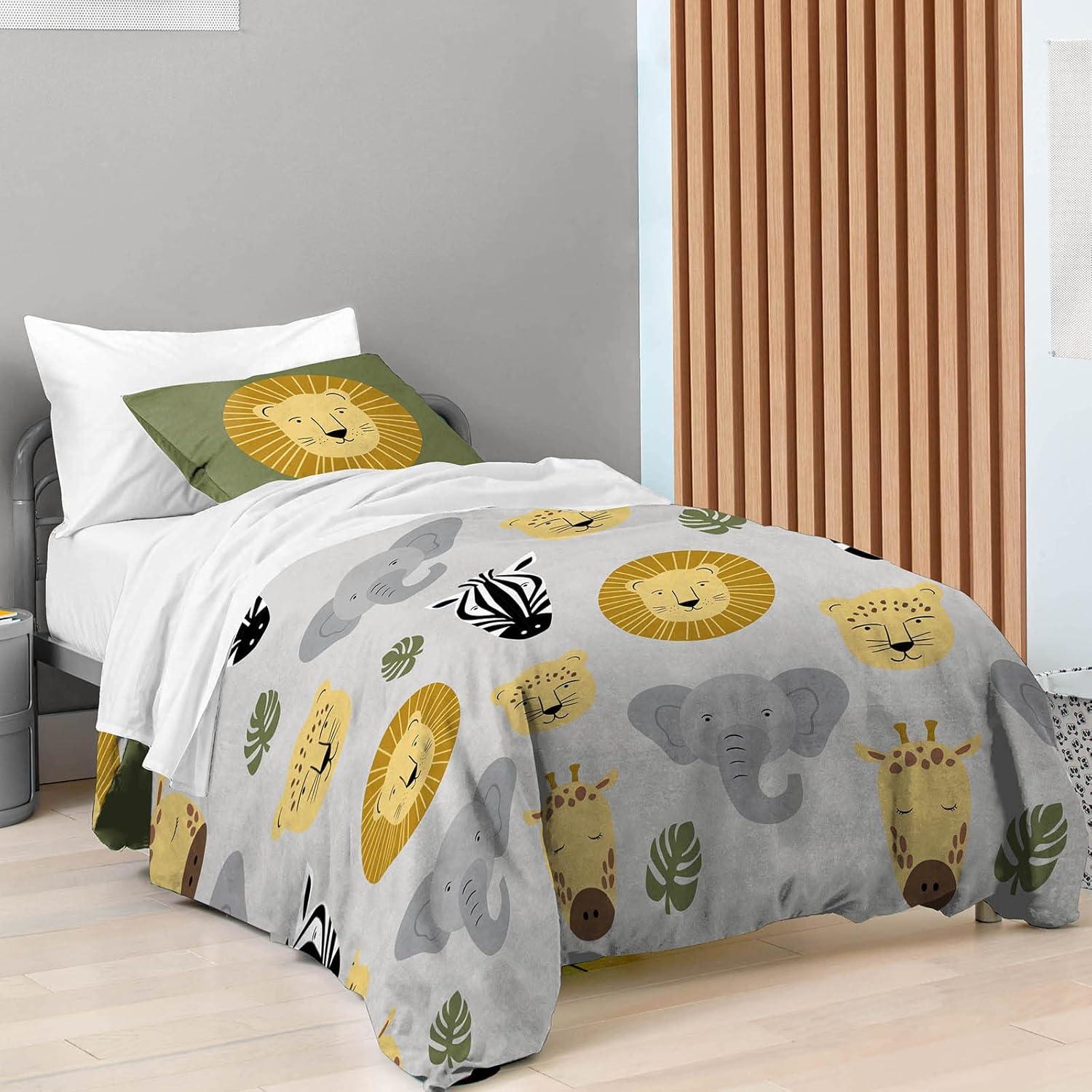 Safari Friends Full/Queen Organic Cotton Kids Duvet Cover Set