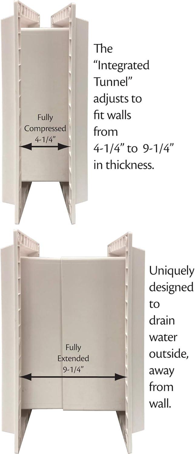 Ideal Pet Products Wall Entry Pet Door Double Flap for Walls with Built-in Telescoping Tunnel and Lock-Out Slide, Extra Large, White (WEPD2XL)