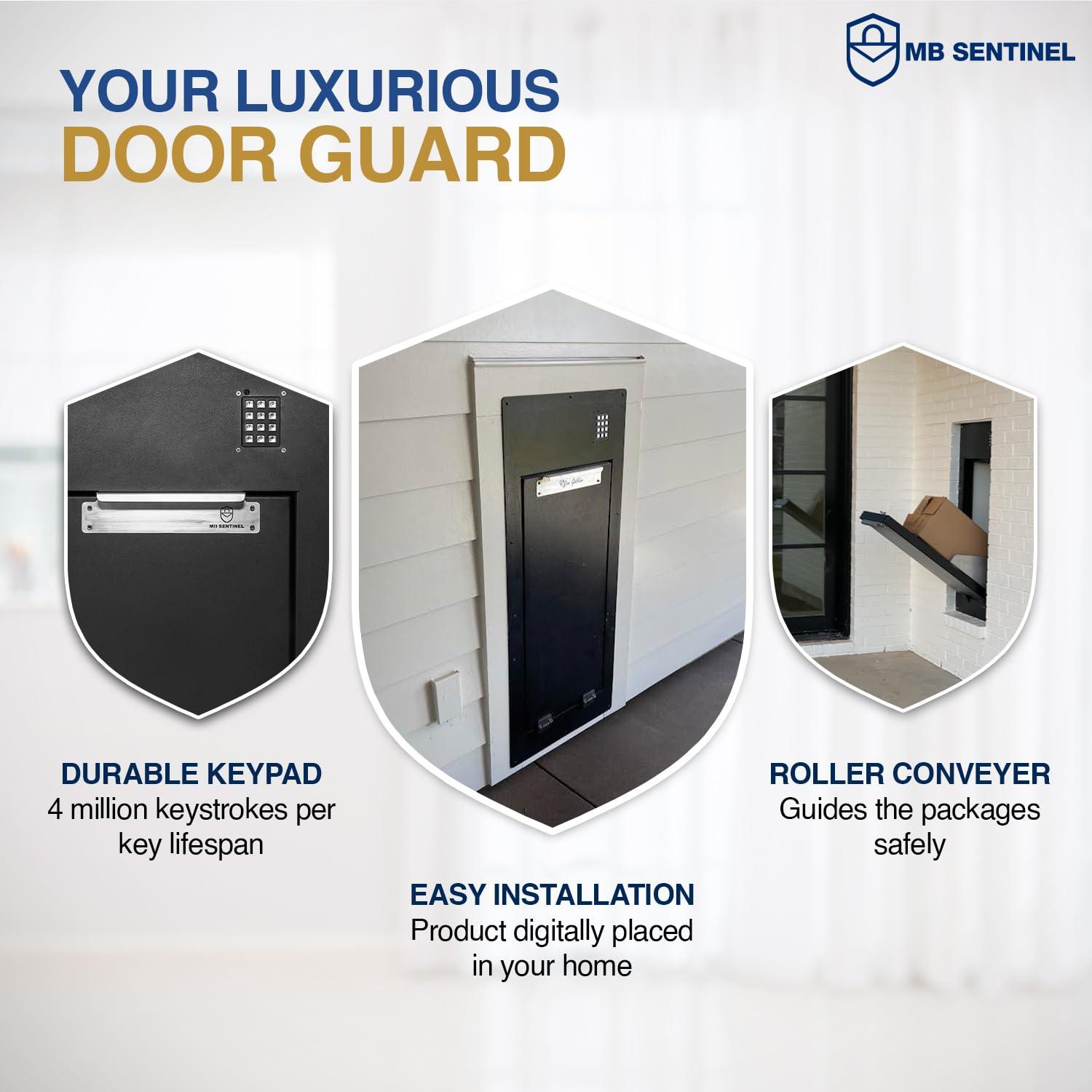 Black Steel Wall Mount Package Drop Box with Electronic Keypad