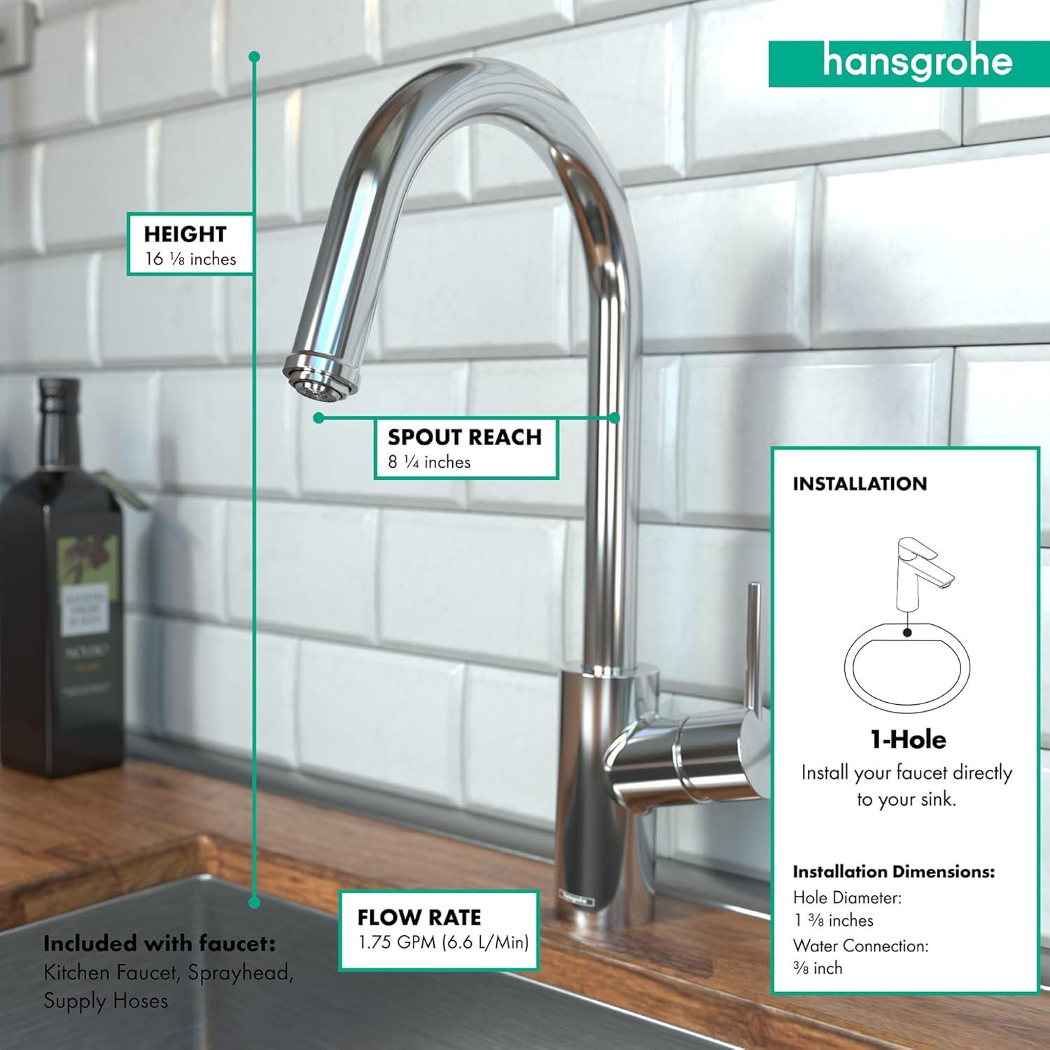 Talis S² Pull Down Single Handle Kitchen Faucet with Handle and Supply Lines