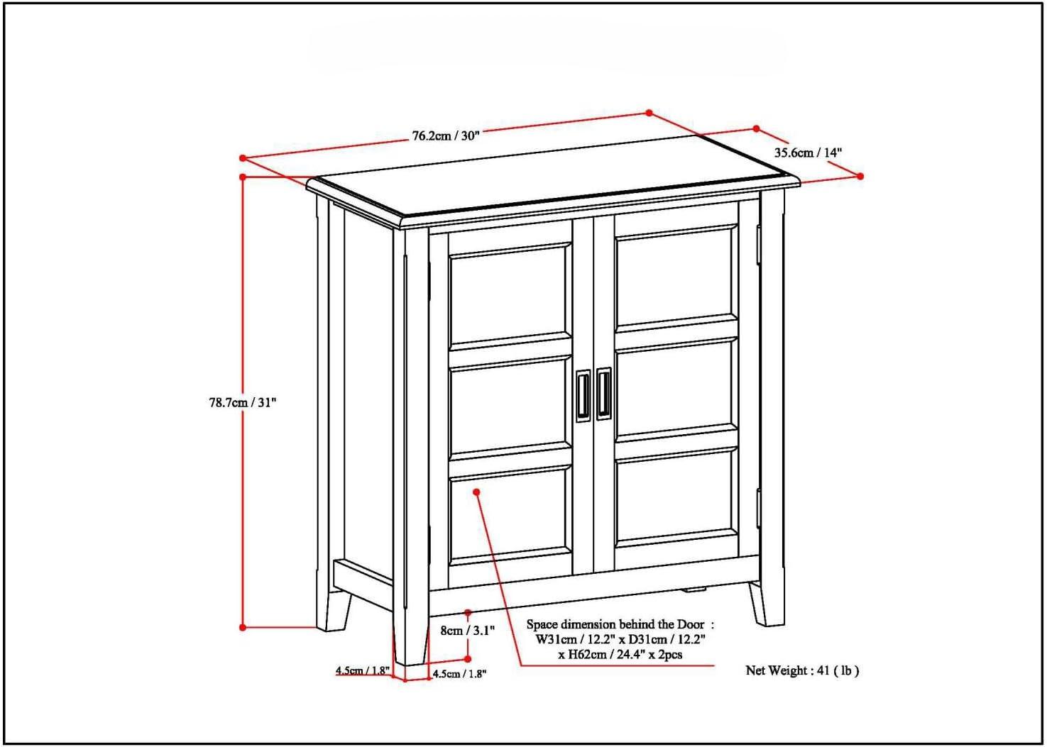 Burlington Transitional Mahogany Brown Low Storage Cabinet with Adjustable Shelving