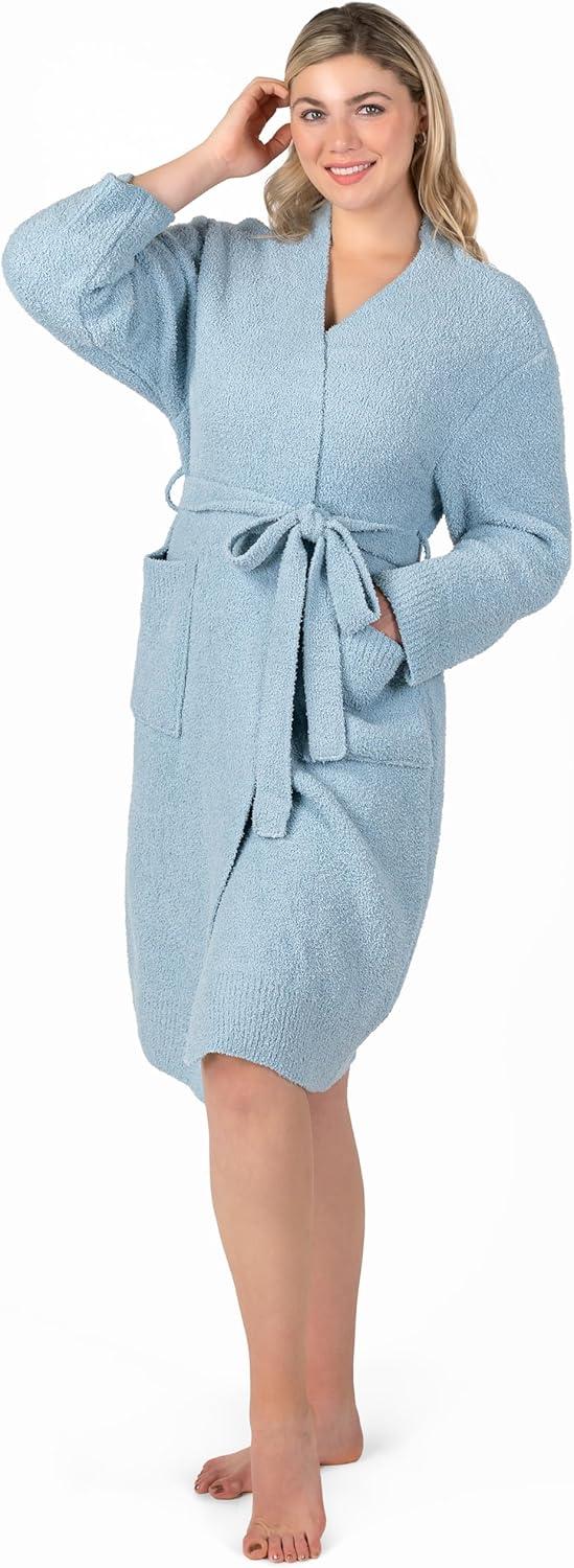 PAVILIA Premium Womens Plush Robe, Super Soft Fuzzy Bathrobe, Cozy Spa Robe with Pockets for Women