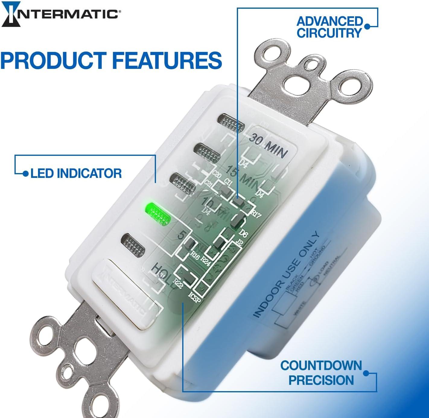 Intermatic Indoor Digital In Wall Timer 120 volt White