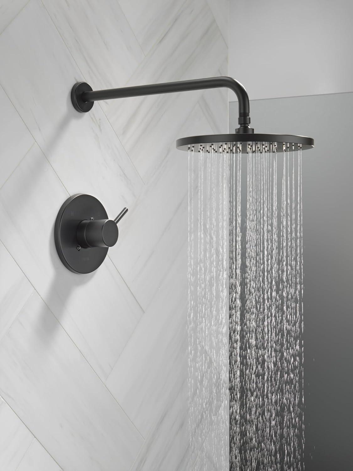 Modern Raincan Round Single-Function Shower Faucet Set, Valve Trim Kit, Rainfall Shower Head