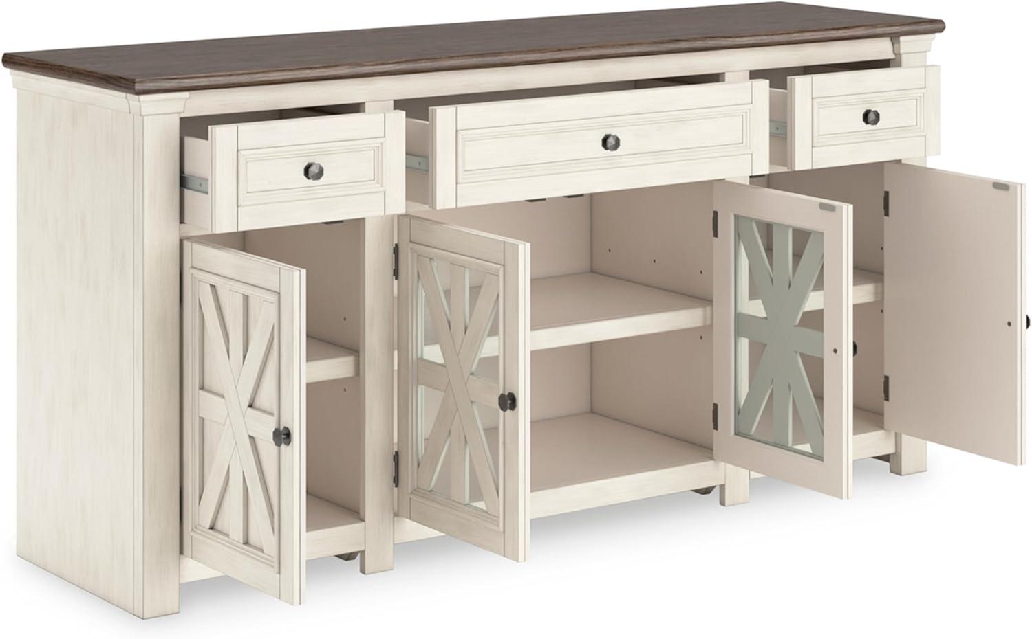 Ashley Furniture Bolanburg White & Weathered Gray 73" TV Stand for TVs up to 83"